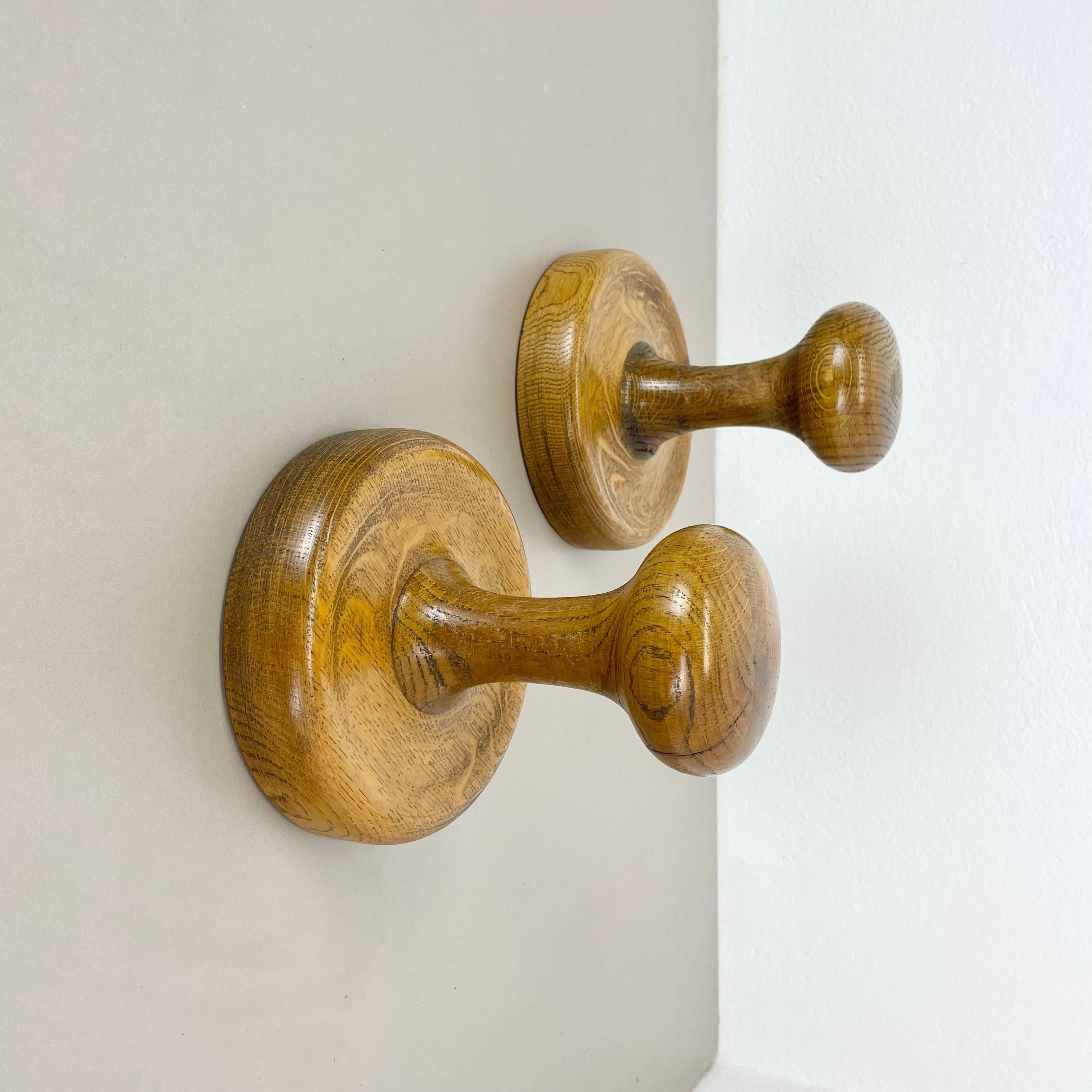 French set of 2 Wardrobe Hook Coat Rack Elements CHAPO PERRIAND Style, France, 1970s For Sale