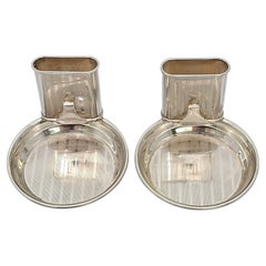 Vintage Set of 2 Webster Sterling Silver Ashtray Place Card & Match Holders w/Mono 21308
