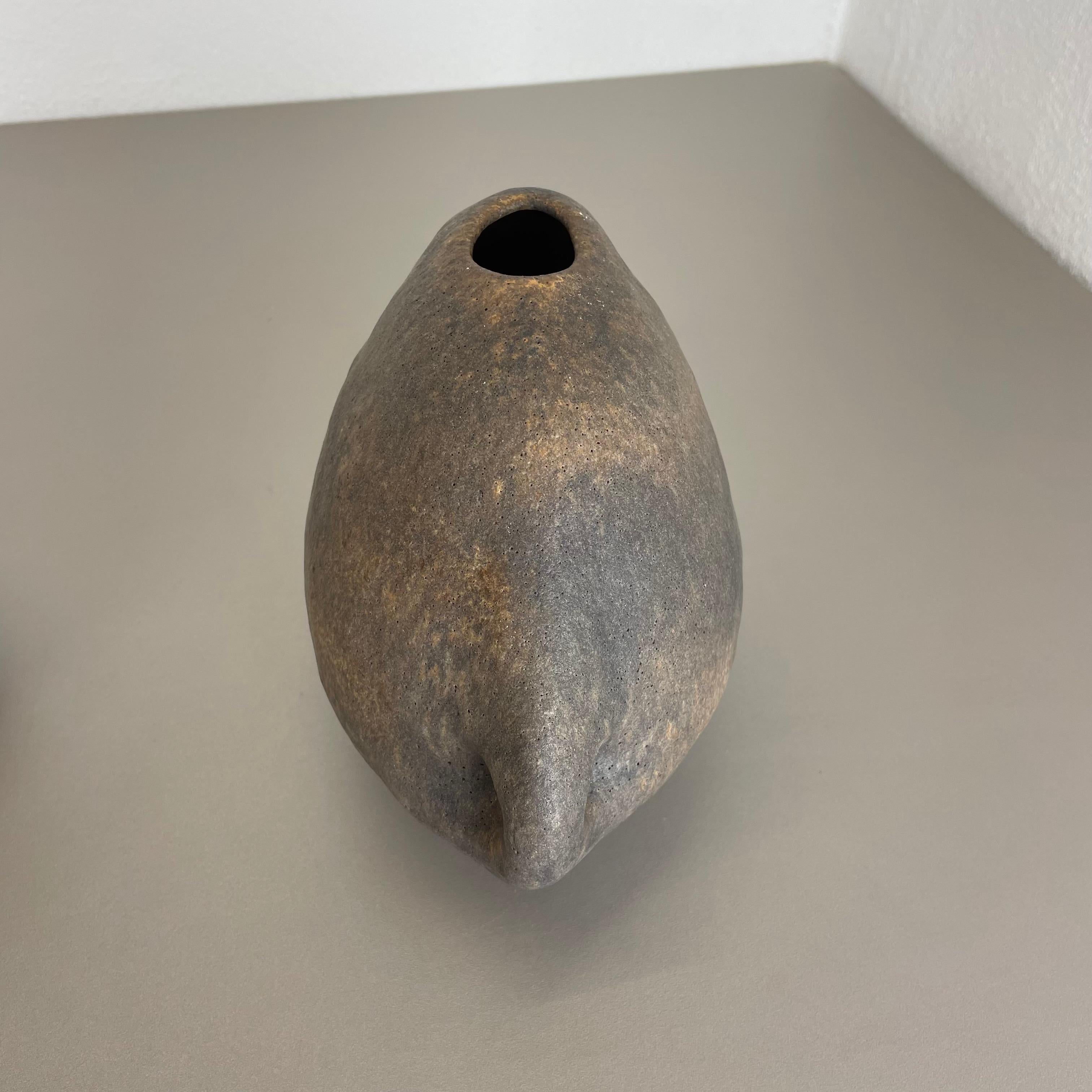Set of 2 West German Ceramic Studio Vase Object by Helmut Schäffenacker, 1960s For Sale 11