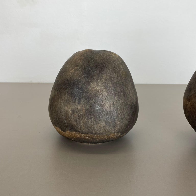 Set of 2 West German Ceramic Studio Vase Object by Helmut Schäffenacker, 1960s For Sale 2