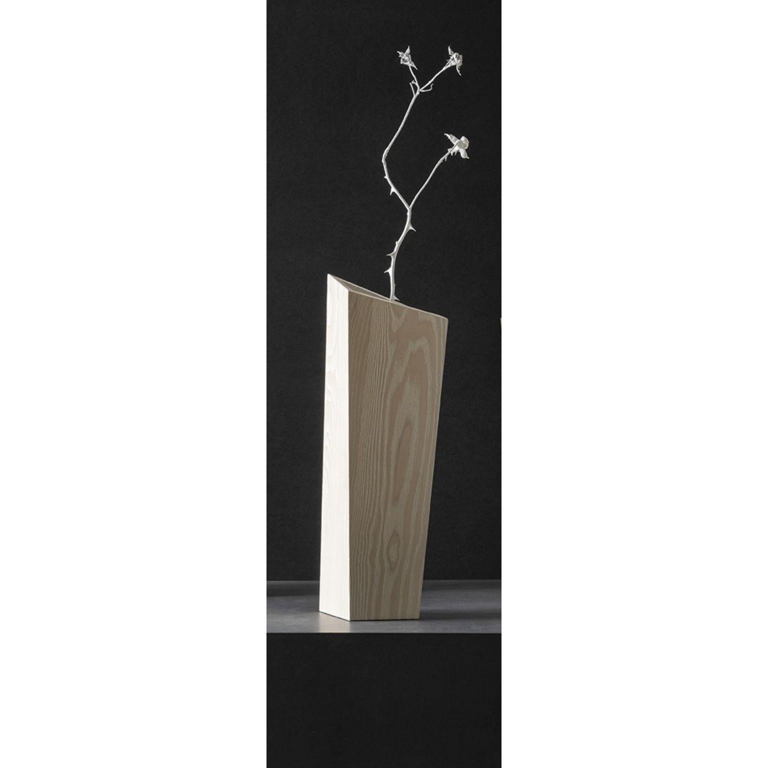 Modern Set of 2 White Ash Nun Vases by Matthias Scherzinger For Sale