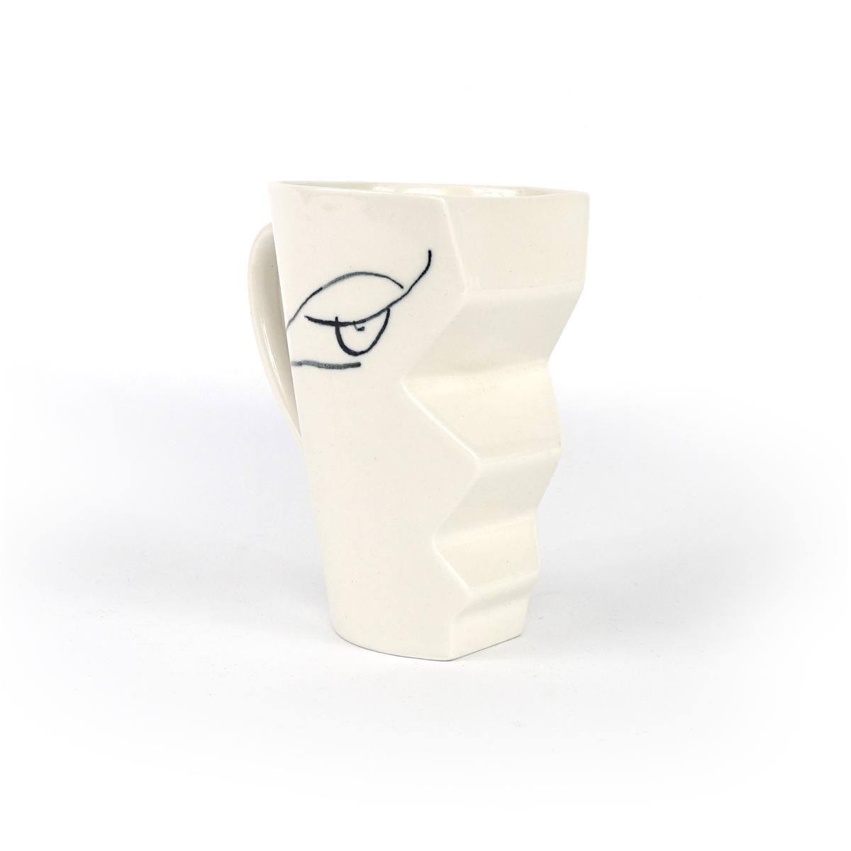 Ensemble de 2 tasses « Kissing » en céramique blanche conçues et fabriquées par le Studio Zwartjes en vente 5