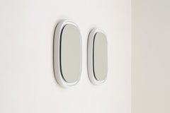Set of 2 white ceramic mirrors by Sphinx Holland, 1970s Netherlands.