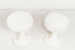 Ensemble de 2 tabourets EMSA blancs, Allemagne, années 1960