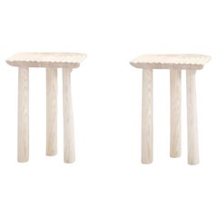 2er-Set Hocker mit weißem Fingerdruck von Victor Hahner