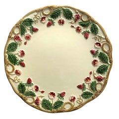 Set of 2 White flowery "George Sand" dessert plates, earthenware