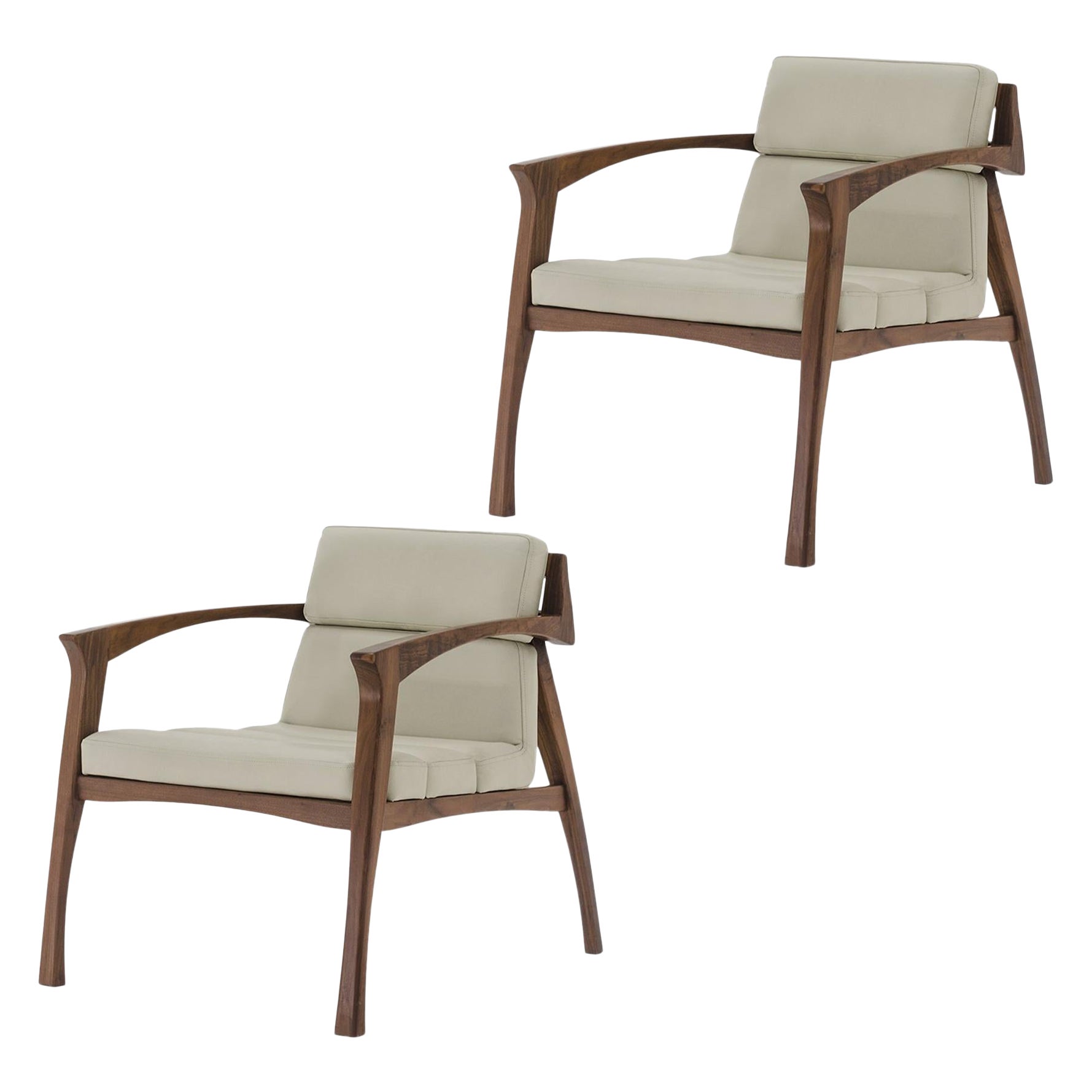 Lot de 2 fauteuils Helmut blancs par Arturo Verástegui