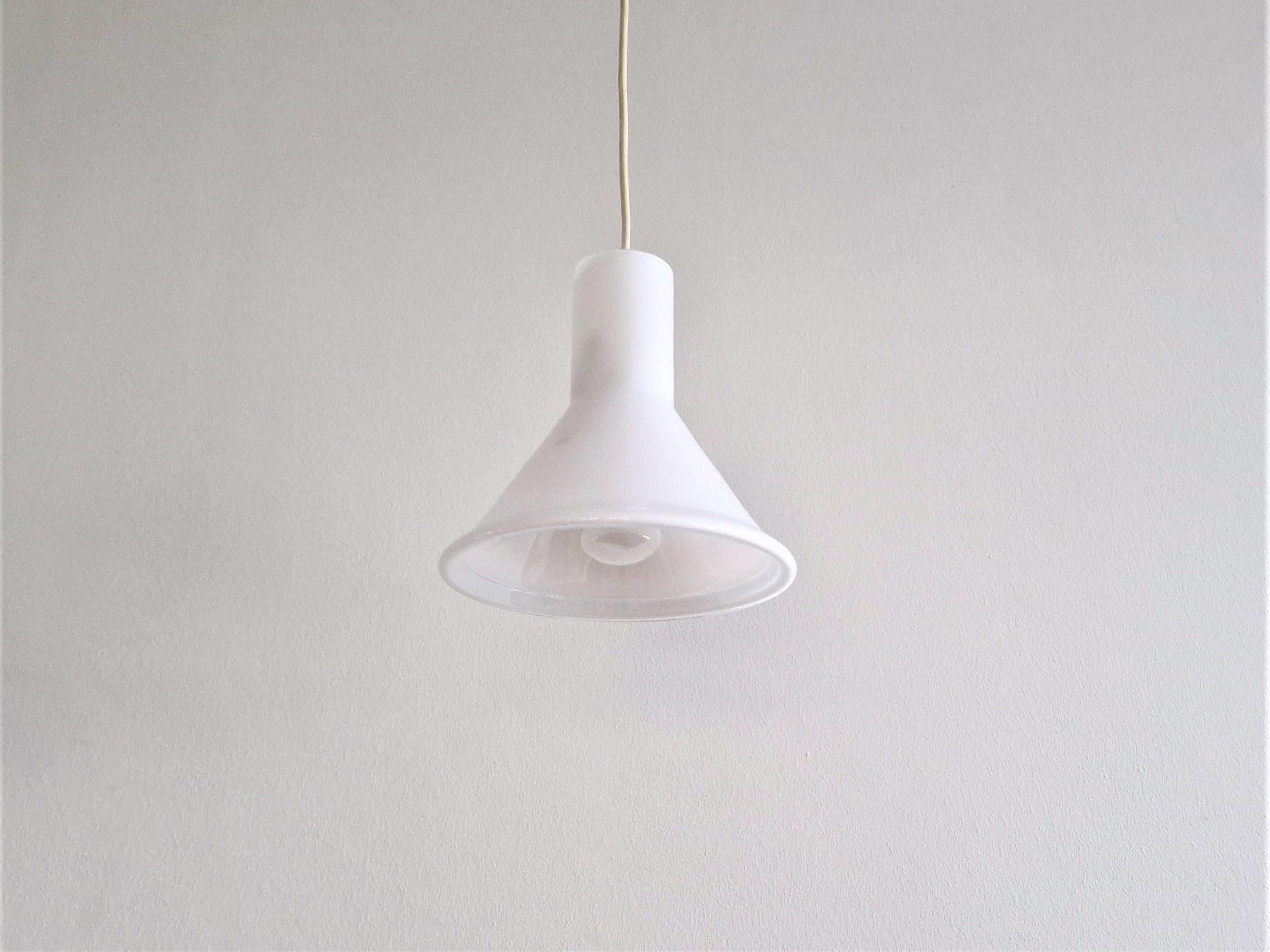Danish Set of 2 White Mini P&T Pendant Lamps by Michael Bang for Holmegaard
