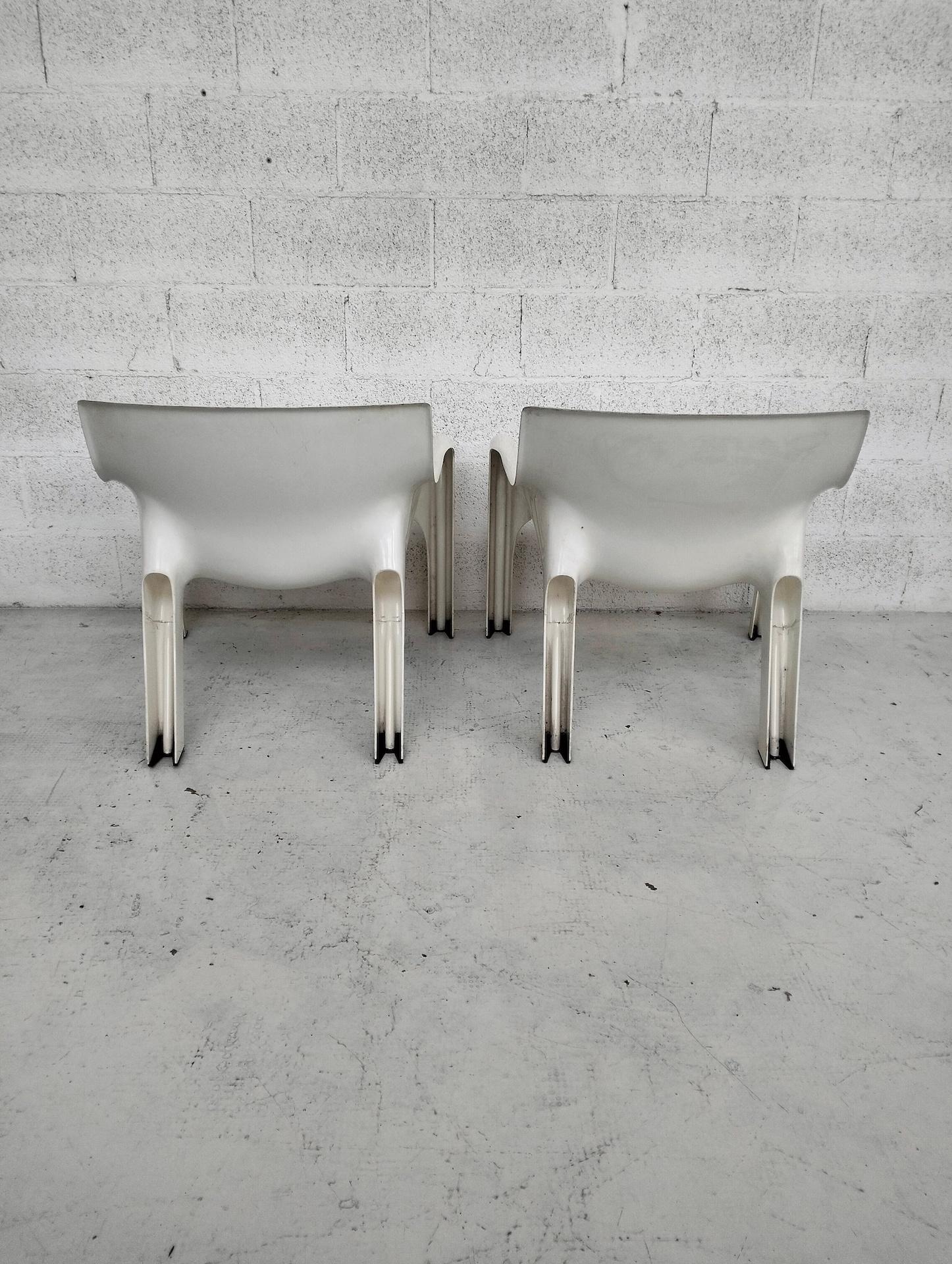 Juego de 2 sillones de plástico blanco modelo 