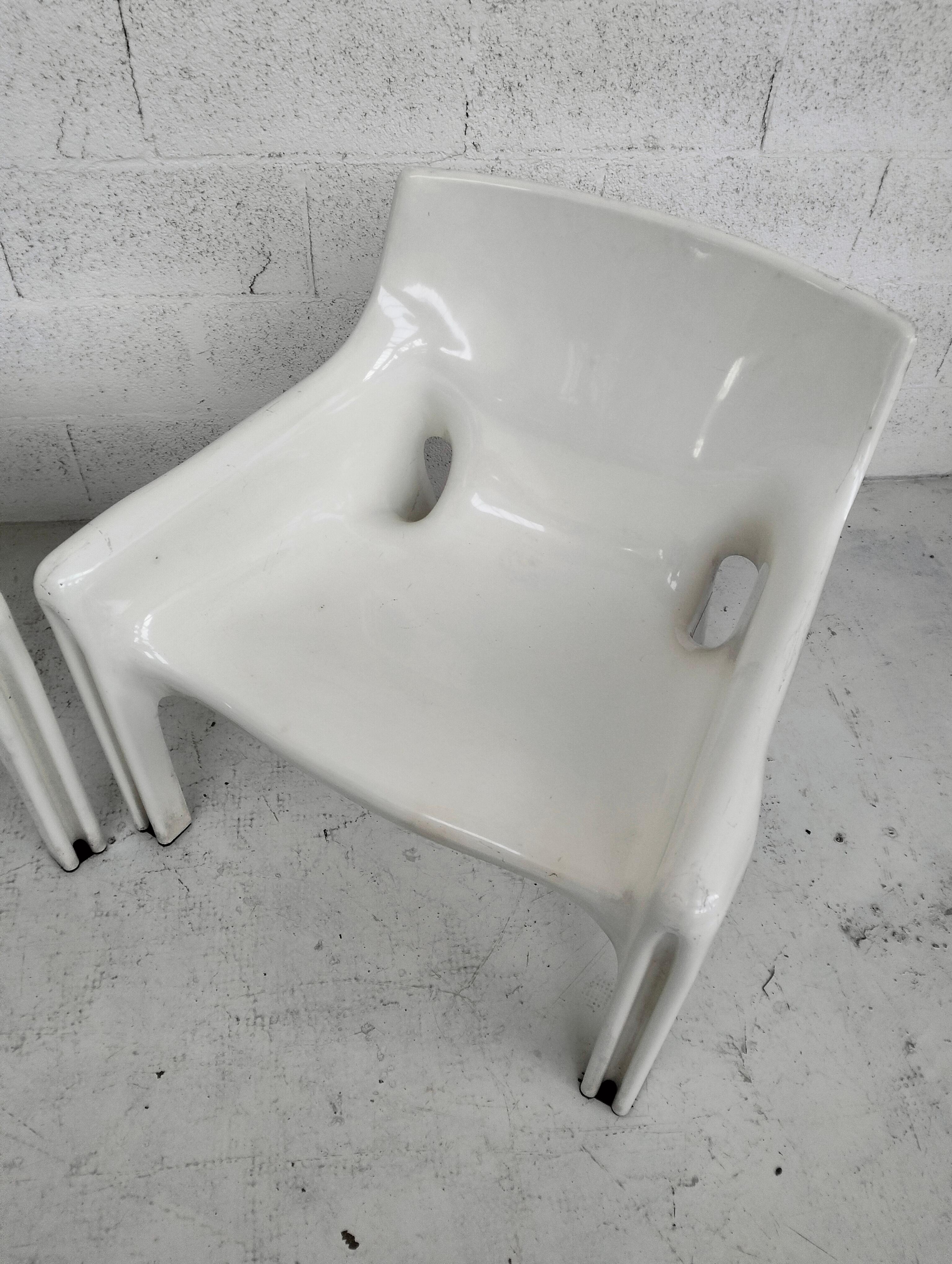 Juego de 2 sillones de plástico blanco modelo 