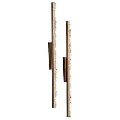 Set of 2 White Quartz Wall Light 120 by Aver