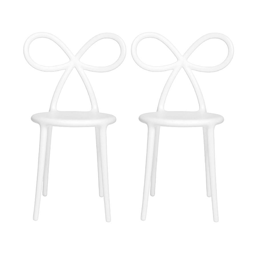 Ensemble de 2 chaises à rubans blancs, conçues par Nika Zupanc en vente 1