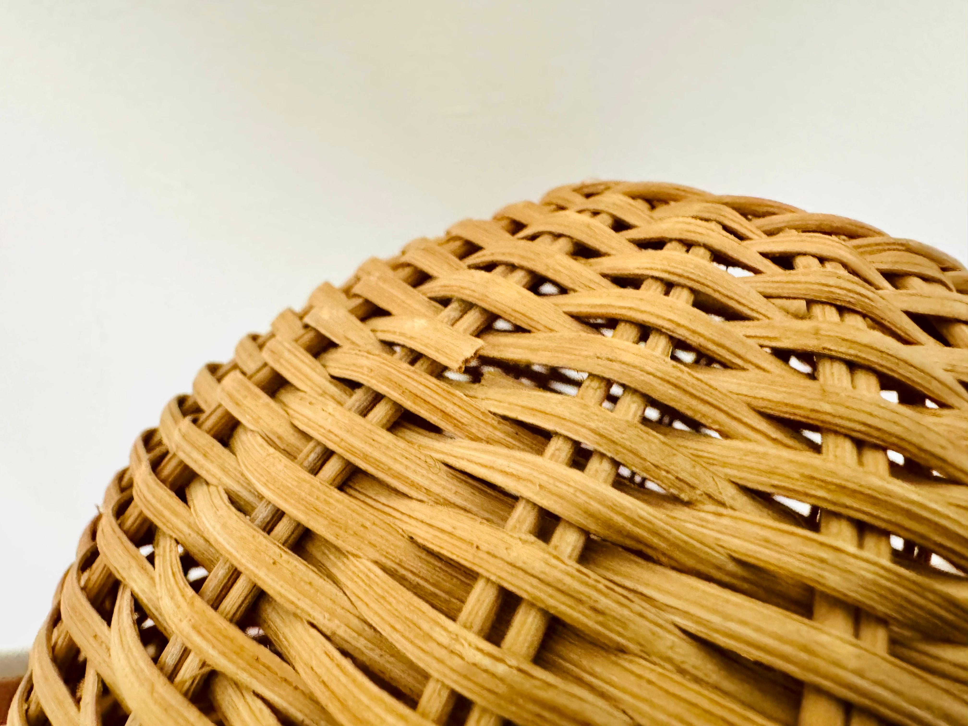 Set of 2 Wicker Tripod Table Lamps by Temde 11