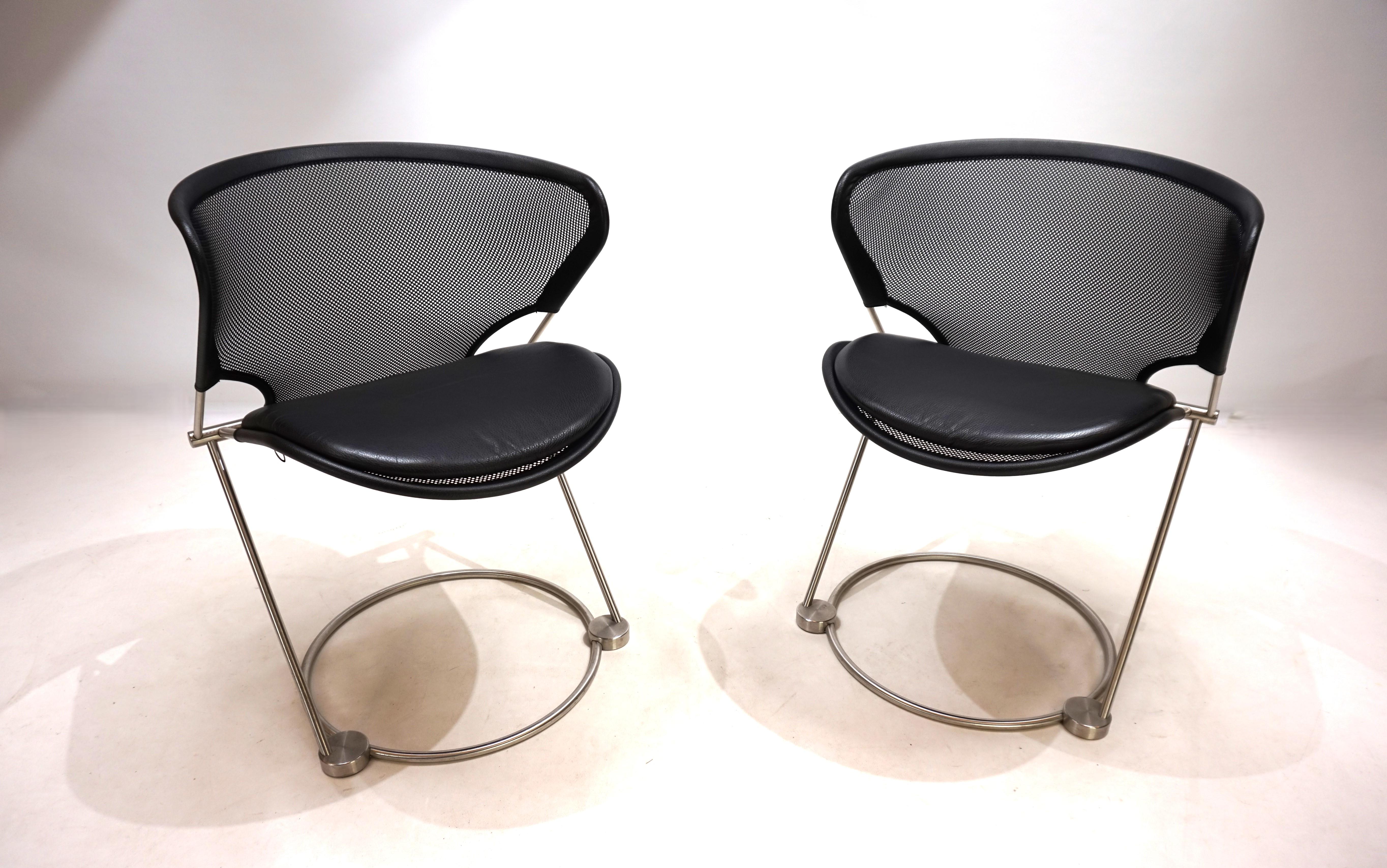 Ensemble de 2 chaises de conférence / de salle à manger Wilkhahn Nuvola par Herbert Ohl, 1980 en vente 3