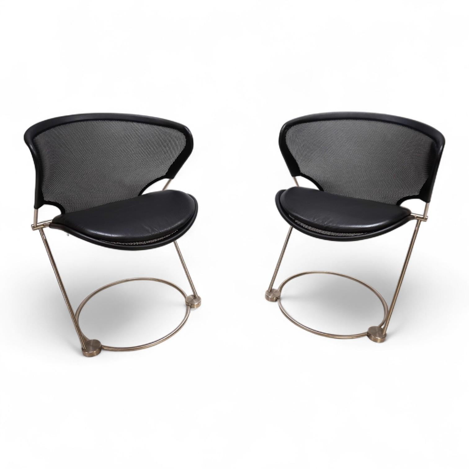 Set of 2 Wilkhahn Nuvola conference / dining room chairs by Herbert Ohl, 1980 in vendita 3