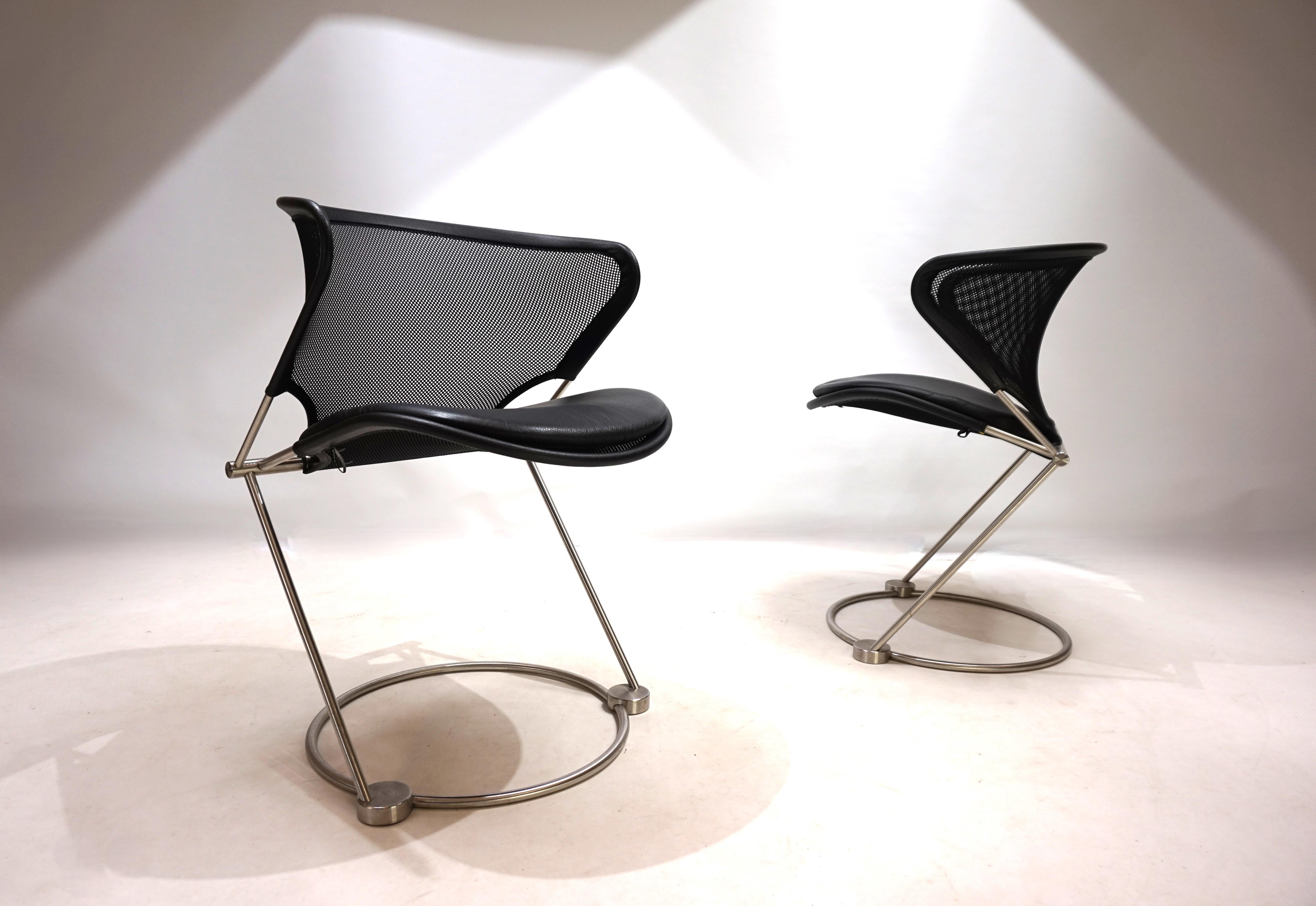Ensemble de 2 chaises de conférence / de salle à manger Wilkhahn Nuvola par Herbert Ohl, 1980 en vente 6