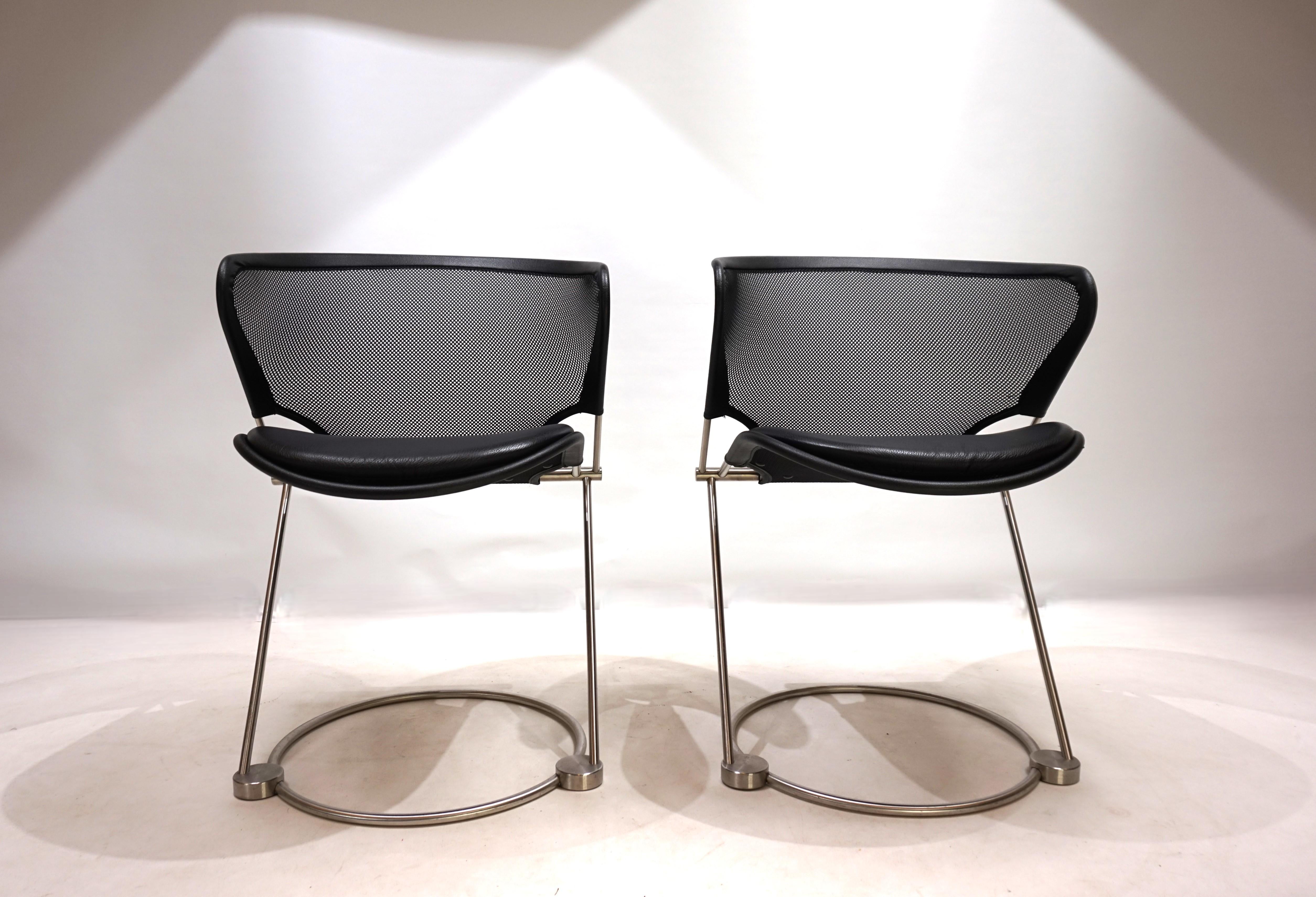 Ensemble de 2 chaises de conférence / de salle à manger Wilkhahn Nuvola par Herbert Ohl, 1980 en vente 9