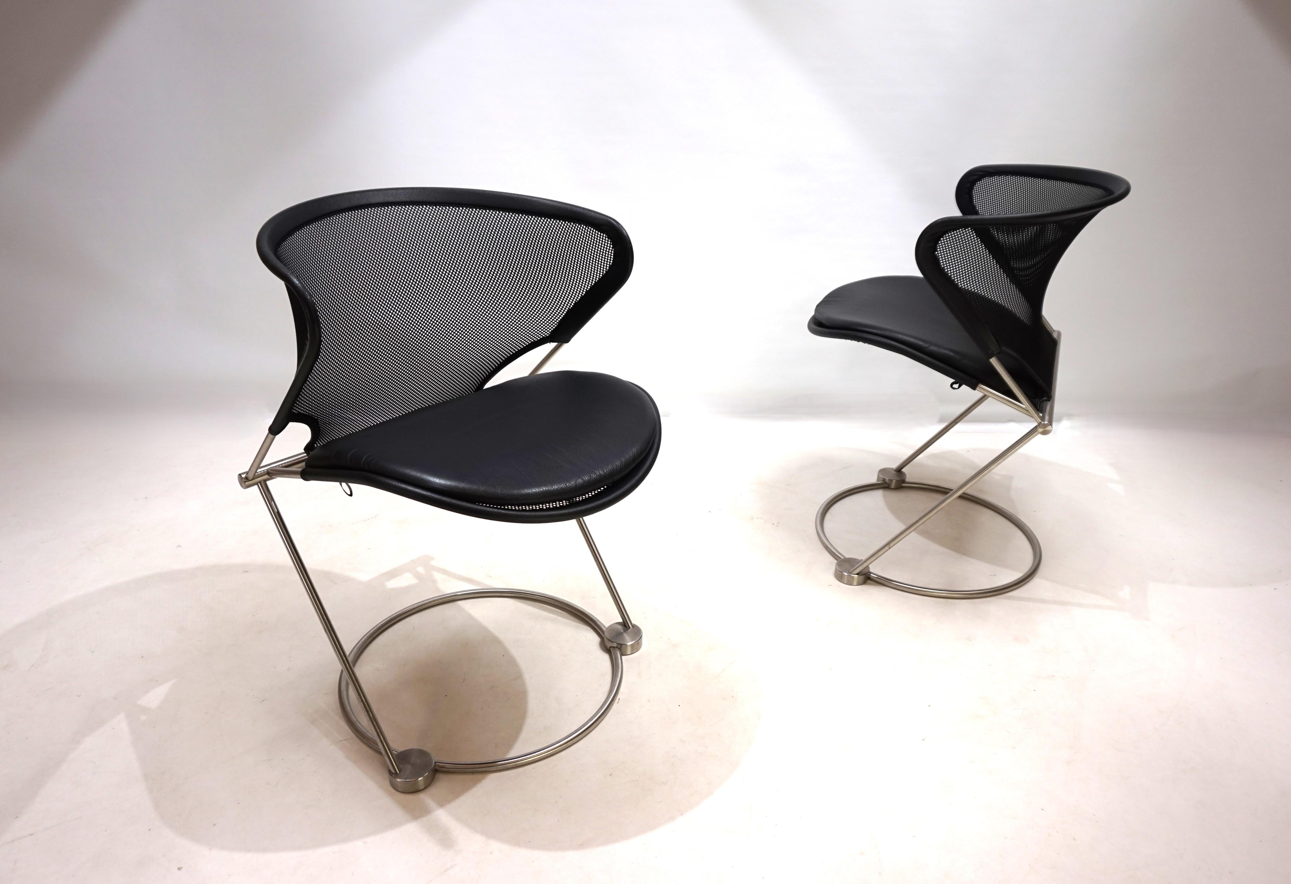 Ensemble de 2 chaises de conférence / de salle à manger Wilkhahn Nuvola par Herbert Ohl, 1980 en vente 10