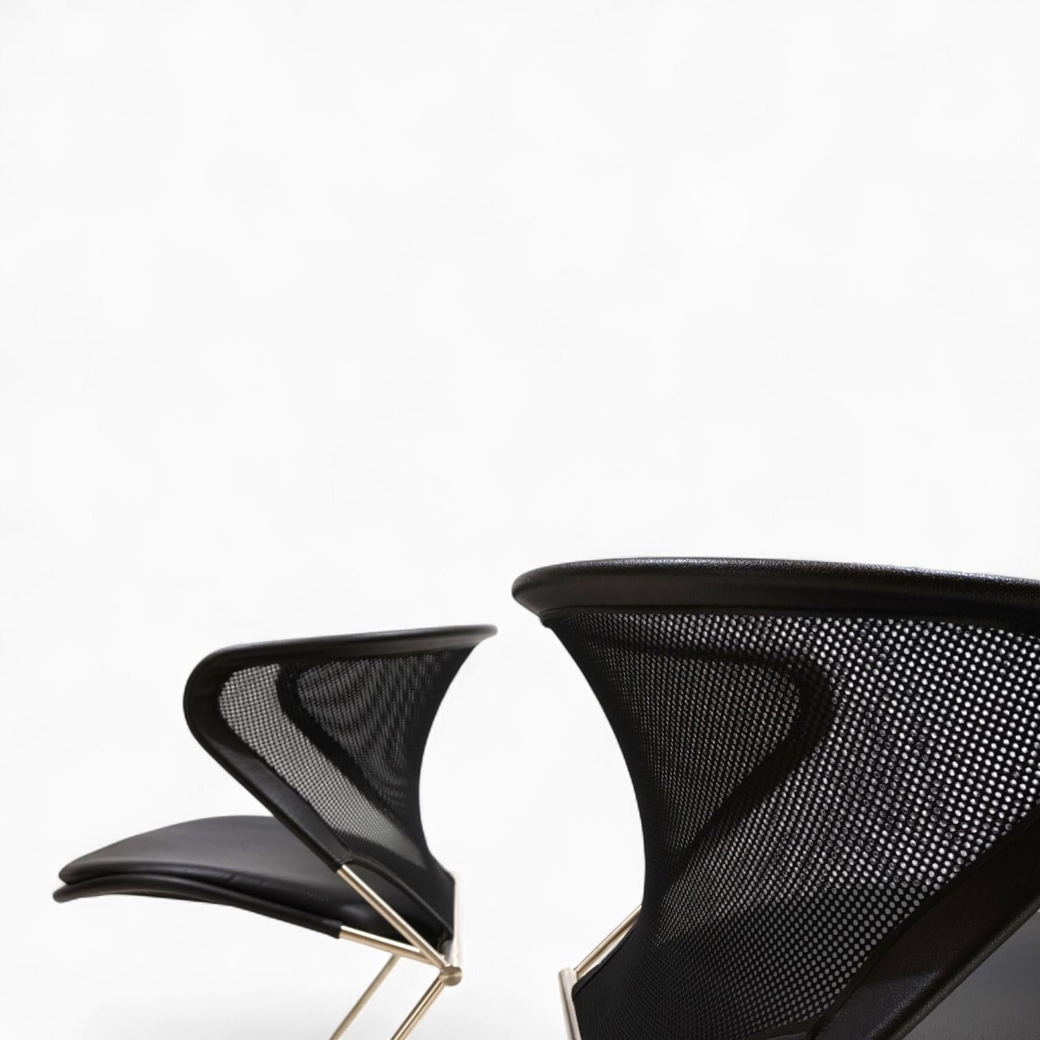 Set of 2 Wilkhahn Nuvola conference / dining room chairs by Herbert Ohl, 1980 in vendita 1