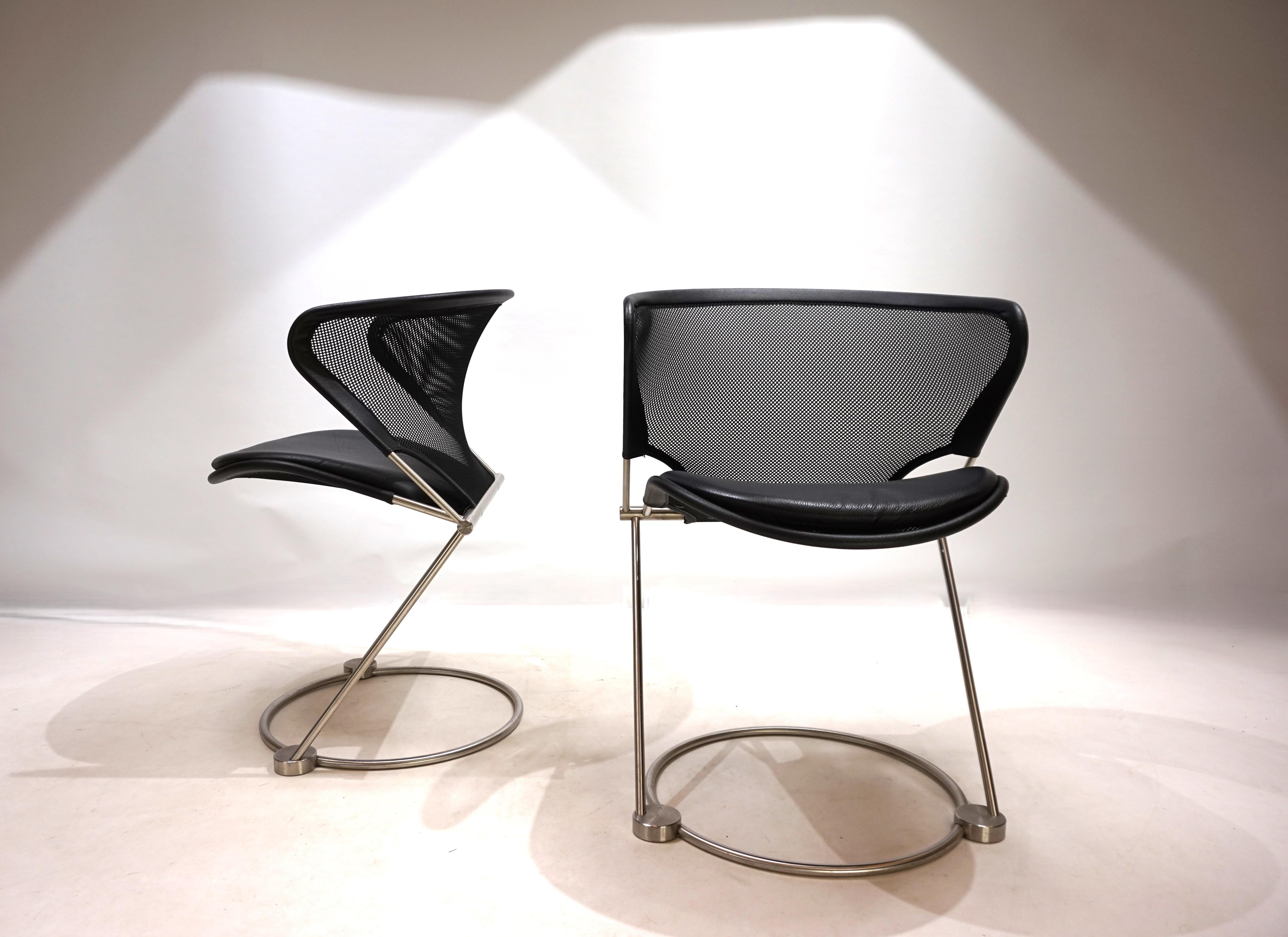 Ensemble de 2 chaises de conférence / de salle à manger Wilkhahn Nuvola par Herbert Ohl, 1980 en vente 2