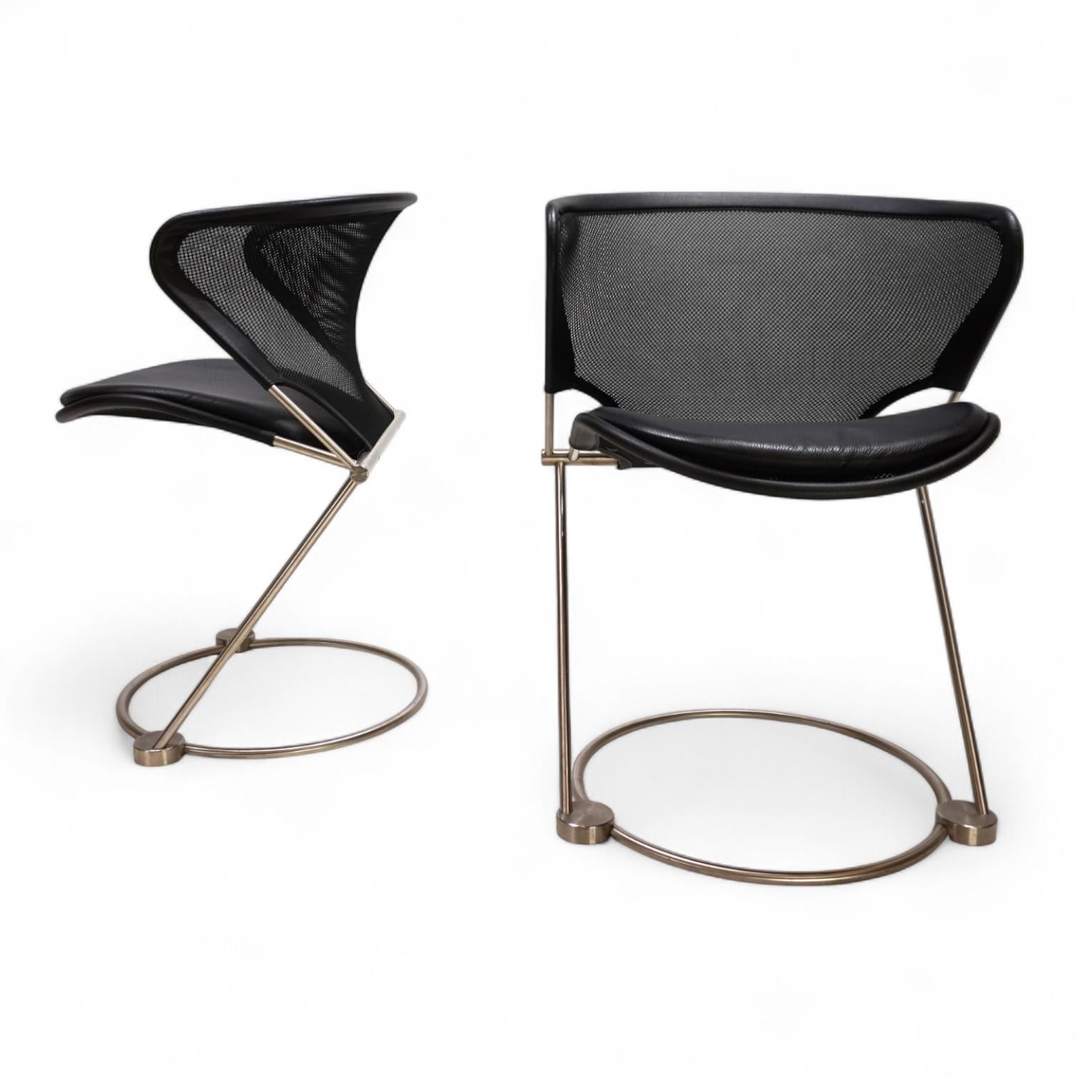 Set of 2 Wilkhahn Nuvola conference / dining room chairs by Herbert Ohl, 1980 in vendita 2