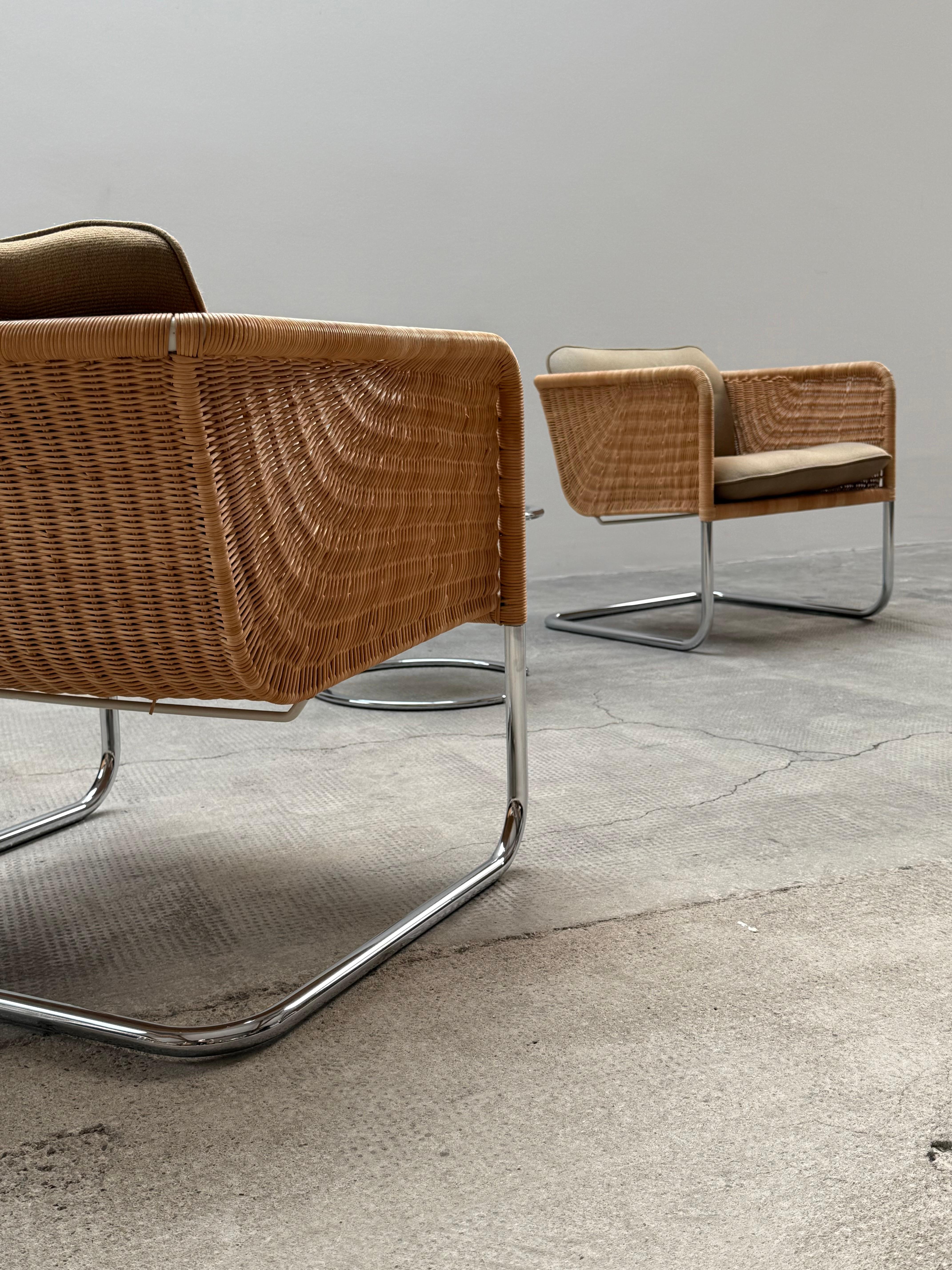 SET VON 2 WILLIAM DUNKEL FÜR TECTA D44 KANTILEVER-SESSEL RATTAN, DEUTSCHLAND 1960er Jahre im Angebot 3