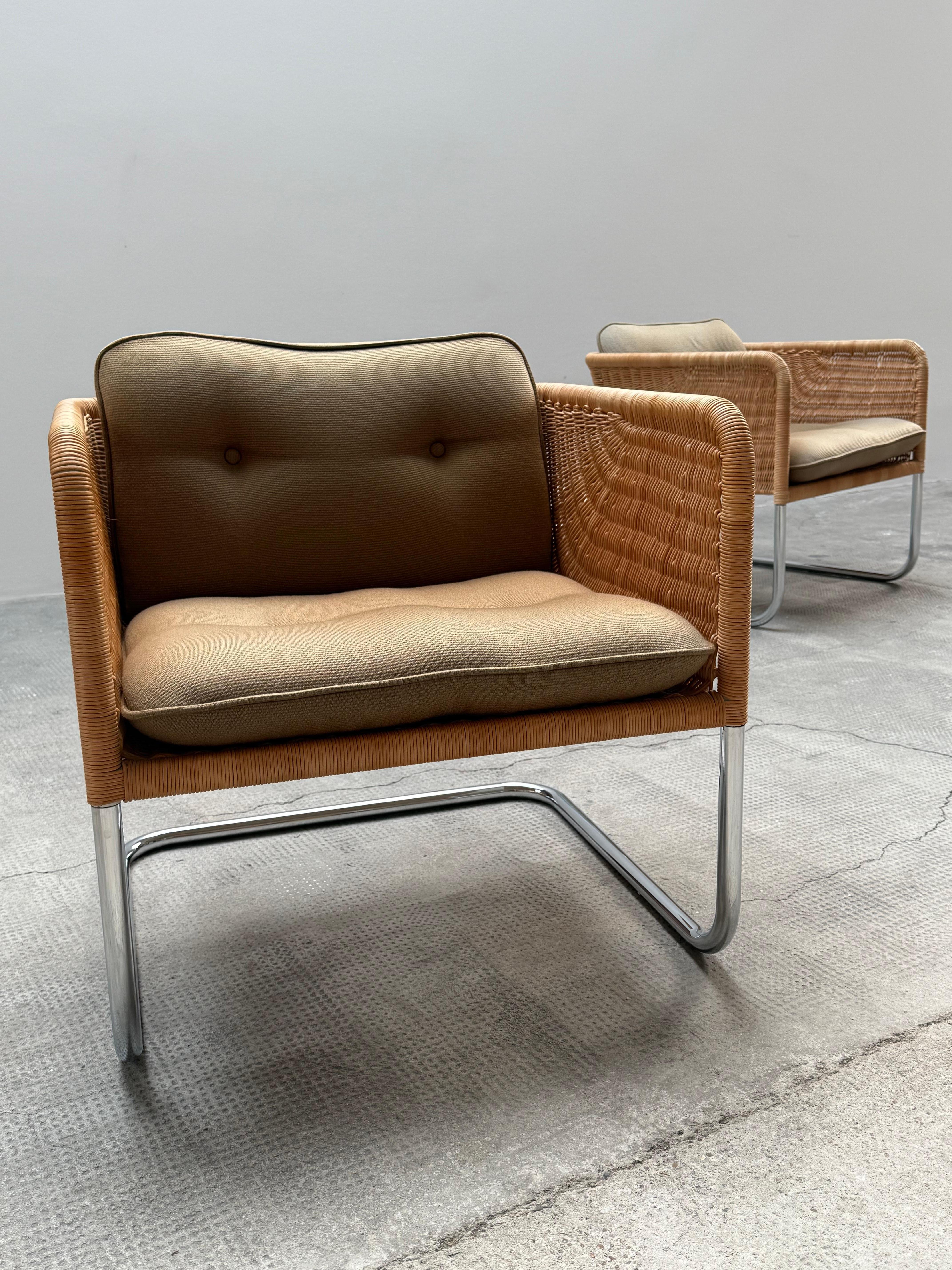 SET VON 2 WILLIAM DUNKEL FÜR TECTA D44 KANTILEVER-SESSEL RATTAN, DEUTSCHLAND 1960er Jahre im Angebot 4