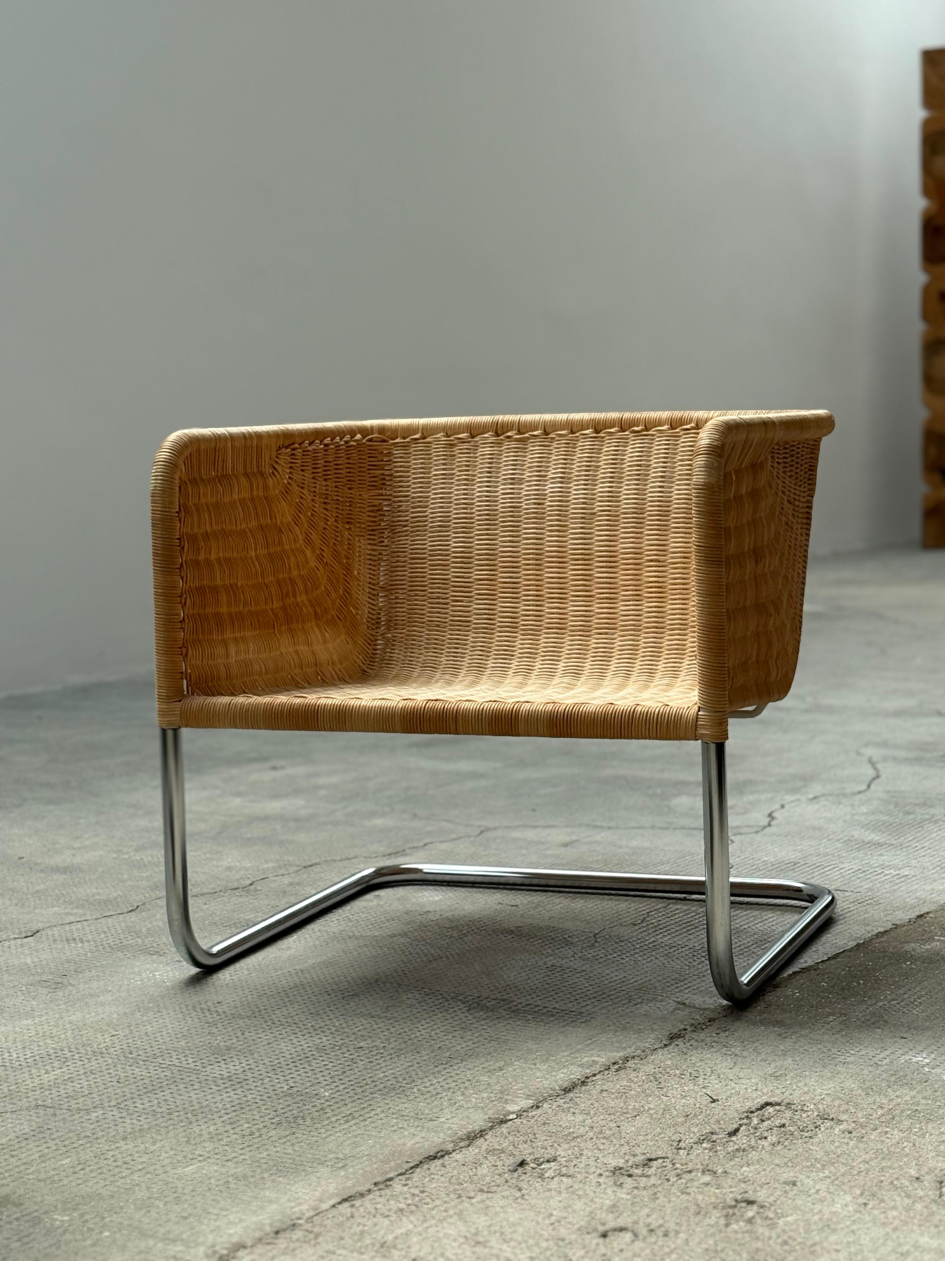 SET OF 2 WILLIAM DUNKEL FOR TECTA D44 CANTILEVER ARMCHAIRS RATTAN, GERMANY 1960s For Sale 3
