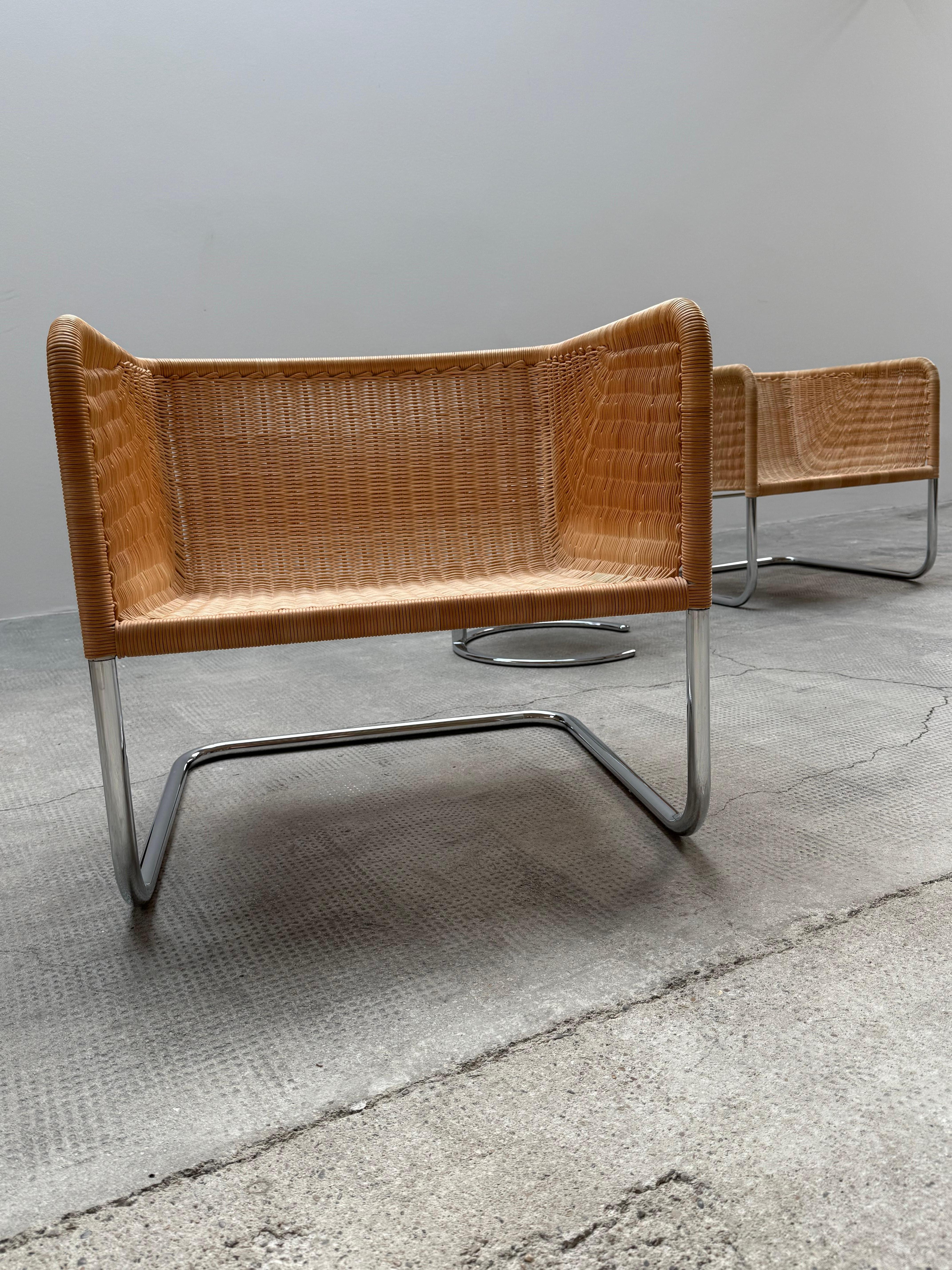 SET VON 2 WILLIAM DUNKEL FÜR TECTA D44 KANTILEVER-SESSEL RATTAN, DEUTSCHLAND 1960er Jahre im Angebot 5