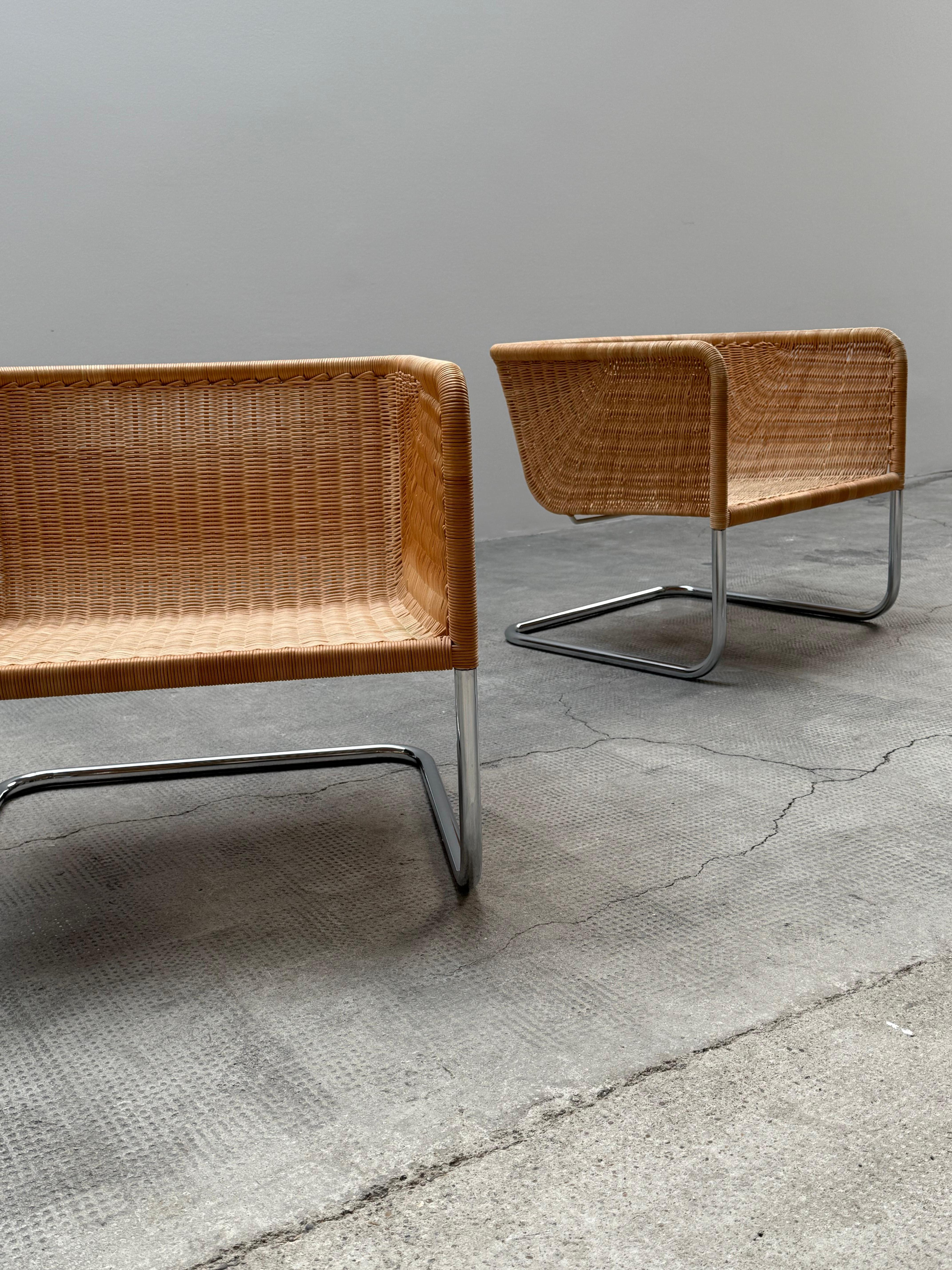 SET VON 2 WILLIAM DUNKEL FÜR TECTA D44 KANTILEVER-SESSEL RATTAN, DEUTSCHLAND 1960er Jahre im Angebot 6