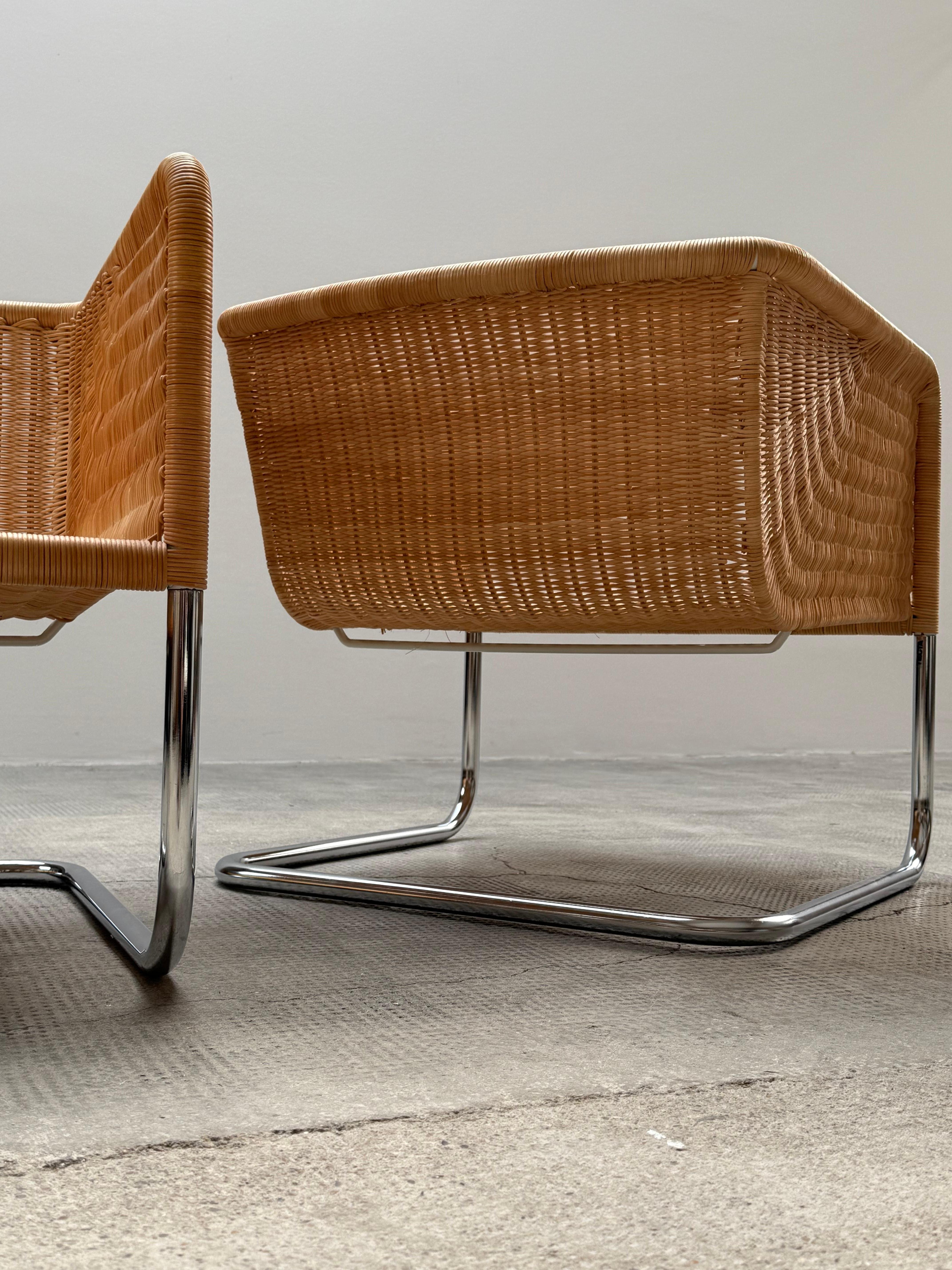 SET VON 2 WILLIAM DUNKEL FÜR TECTA D44 KANTILEVER-SESSEL RATTAN, DEUTSCHLAND 1960er Jahre im Angebot 7