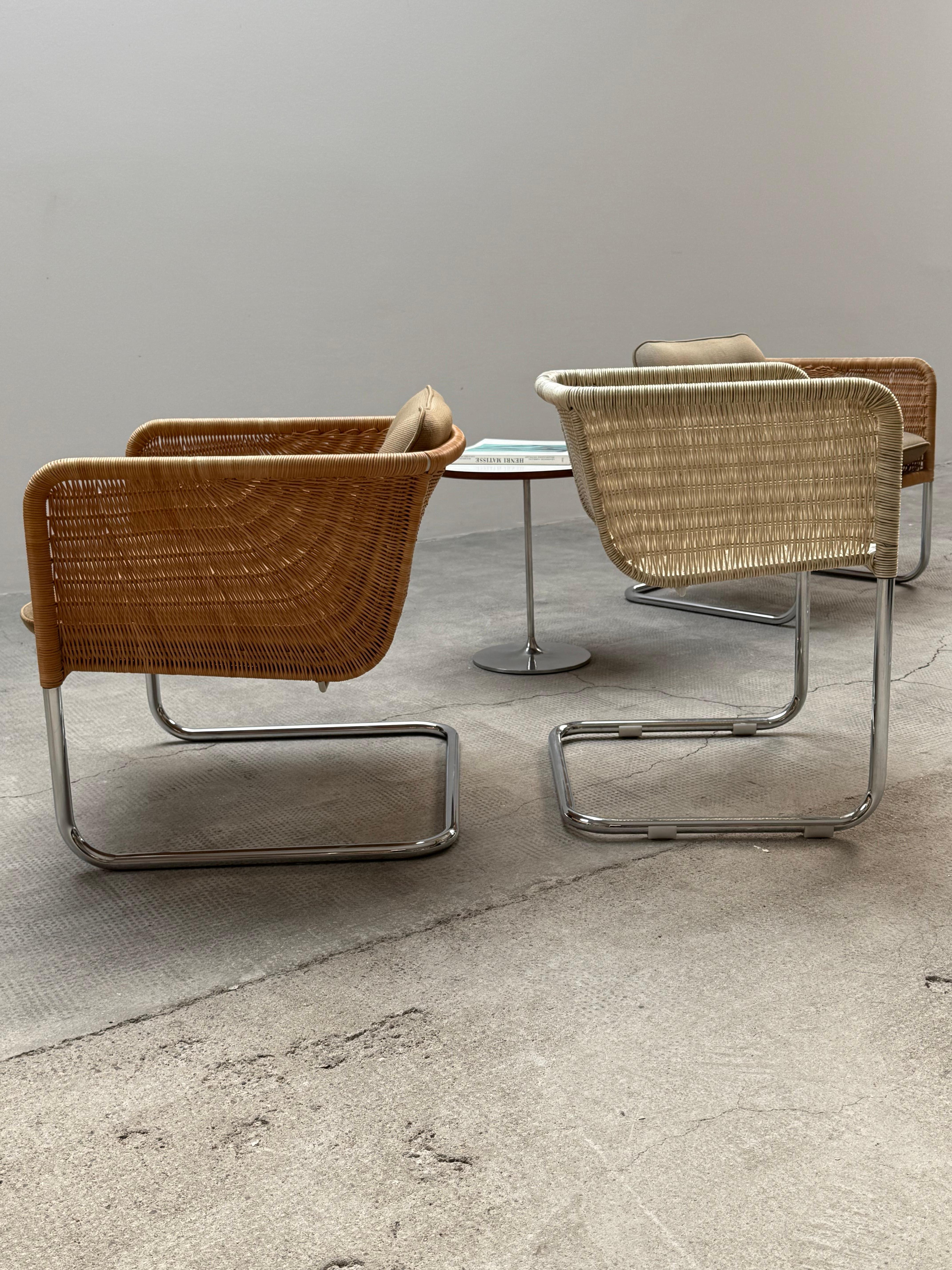 SET OF 2 WILLIAM DUNKEL FOR TECTA D44 CANTILEVER ARMCHAIRS RATTAN, GERMANY 1960s For Sale 6