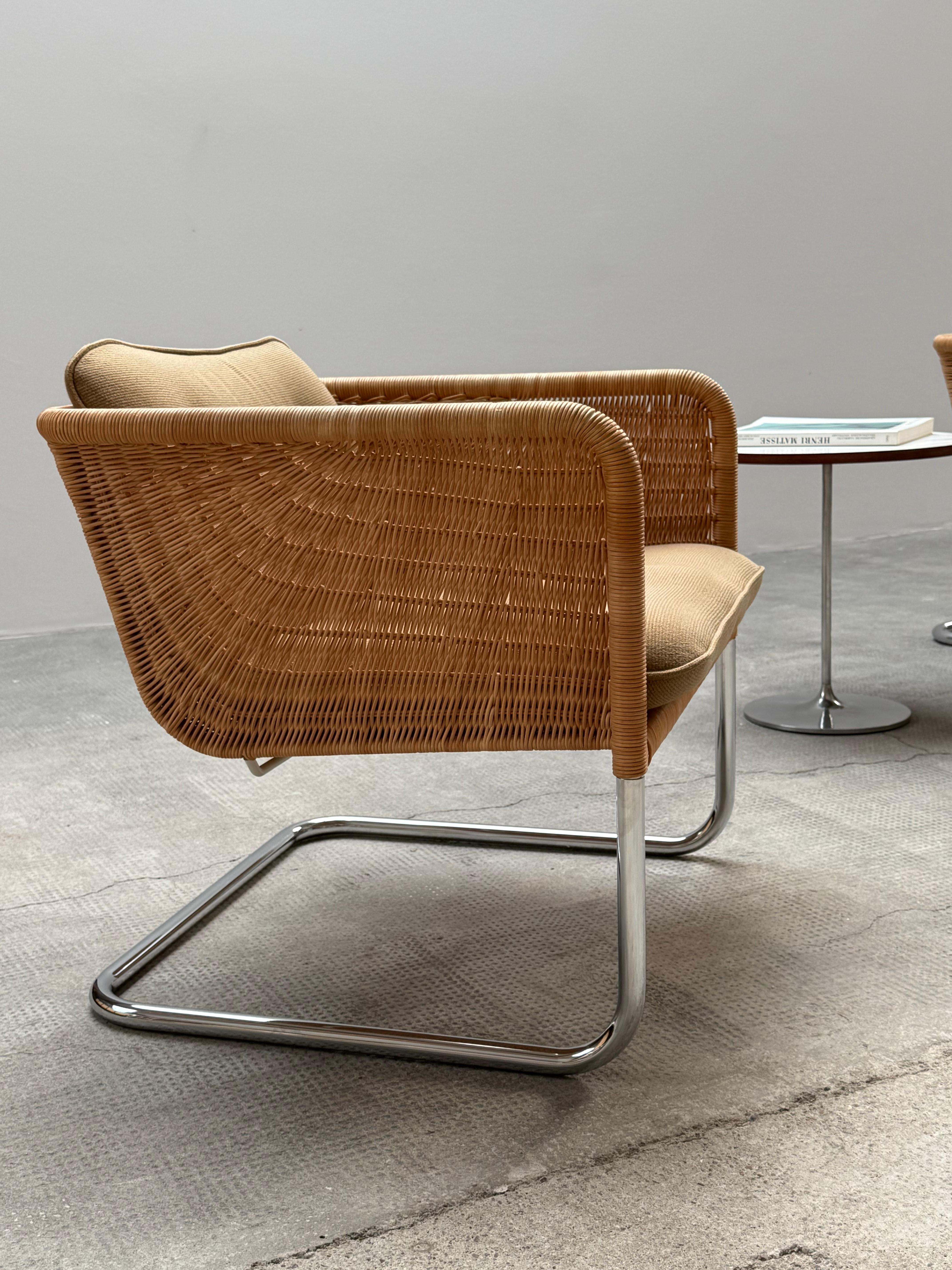 SET VON 2 WILLIAM DUNKEL FÜR TECTA D44 KANTILEVER-SESSEL RATTAN, DEUTSCHLAND 1960er Jahre (Deutsch) im Angebot