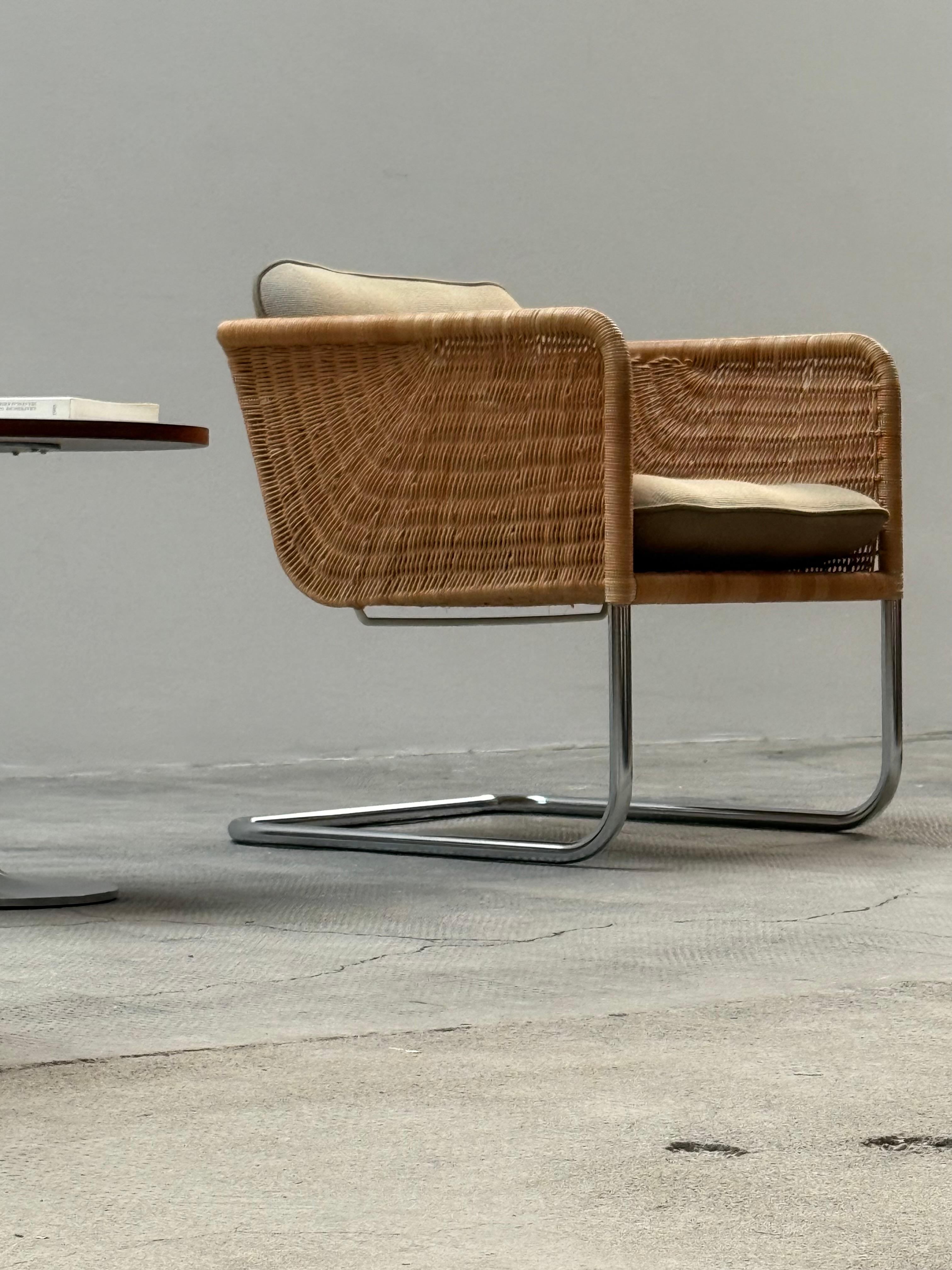 SET VON 2 WILLIAM DUNKEL FÜR TECTA D44 KANTILEVER-SESSEL RATTAN, DEUTSCHLAND 1960er Jahre (Handgewebt) im Angebot