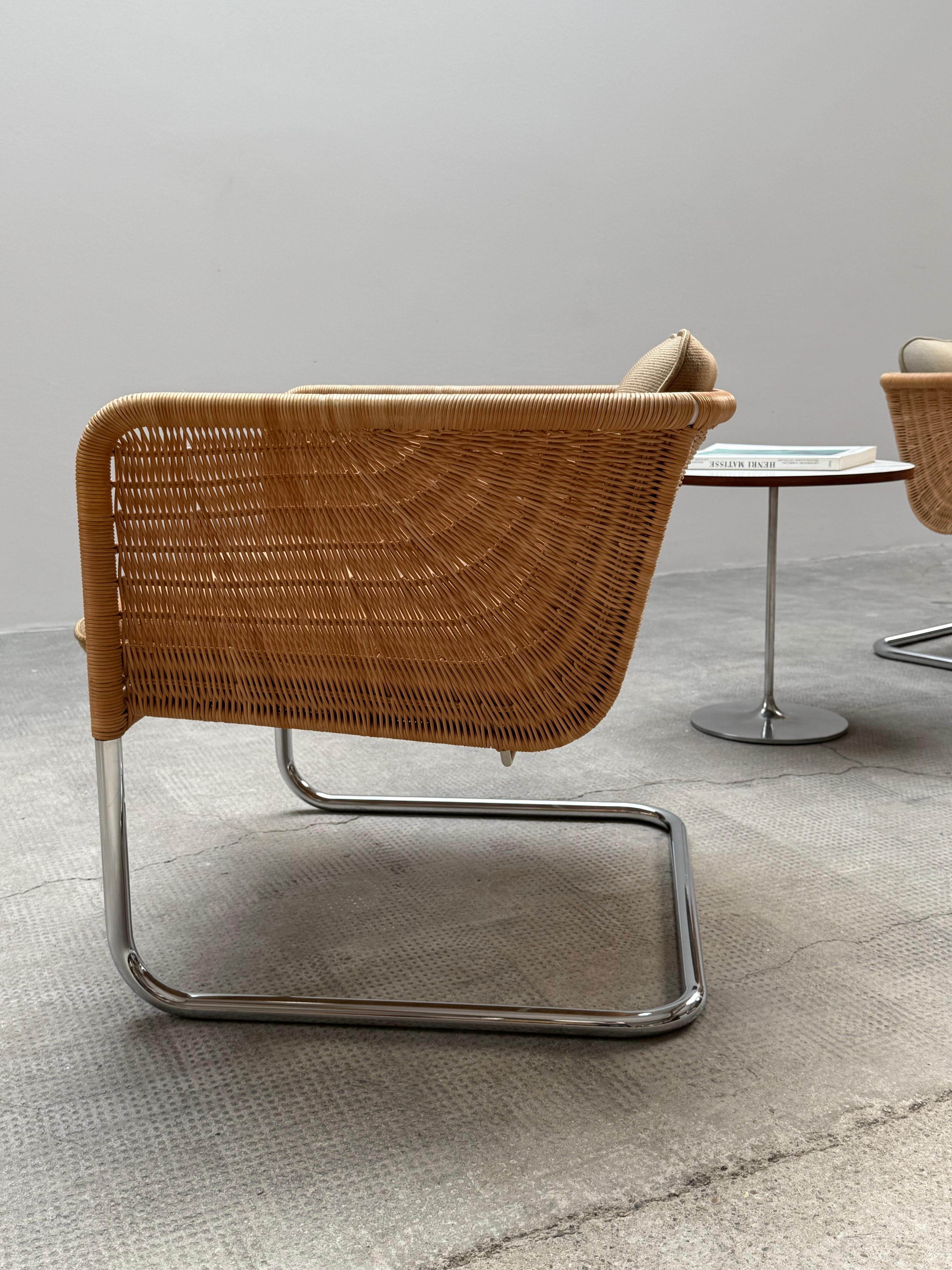SET VON 2 WILLIAM DUNKEL FÜR TECTA D44 KANTILEVER-SESSEL RATTAN, DEUTSCHLAND 1960er Jahre (Mitte des 20. Jahrhunderts) im Angebot