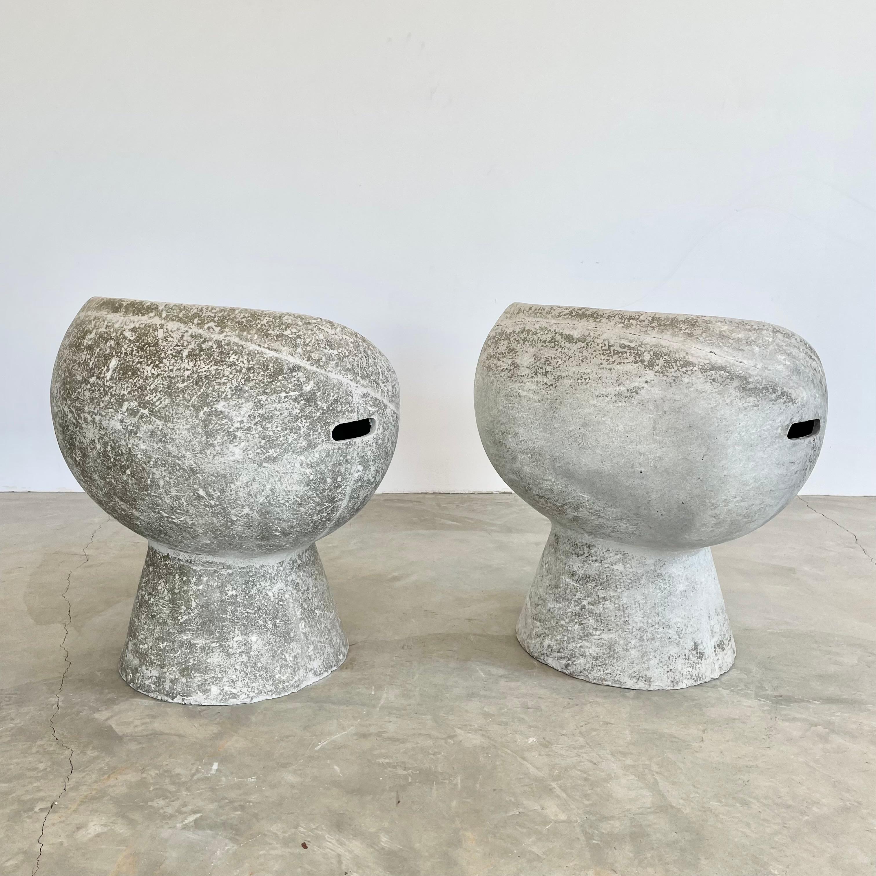 Hand-Crafted Willy Guhl Concrete Pod Chairs, 1960s Switzerland