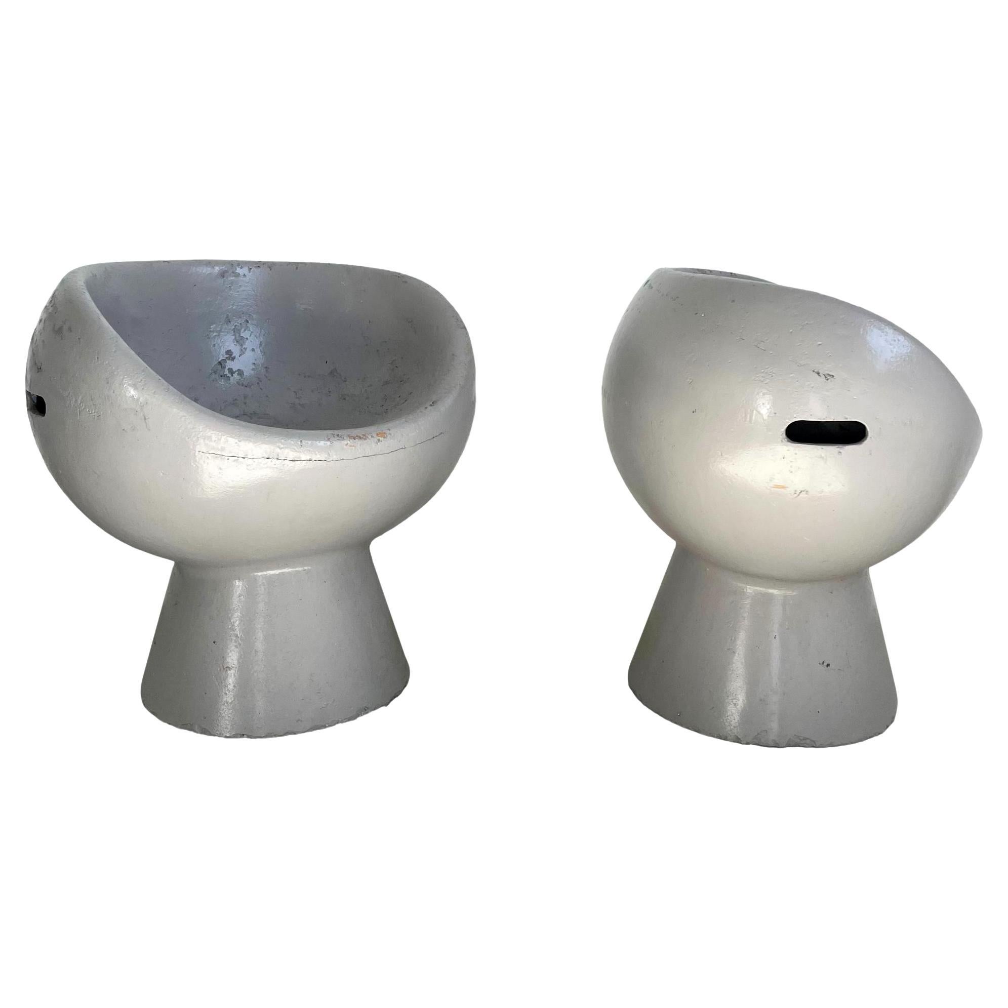 Set of 2 Willy Guhl Concrete Pod Chairs