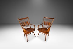 Set of 2 Windsor Chairs in Solid Walnut by Kipp Stewart for Drexel, USA, c. 1960