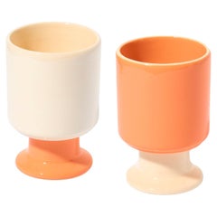 Set of 2 WIT Mug / Orange / Ecru by Malwina Konopacka