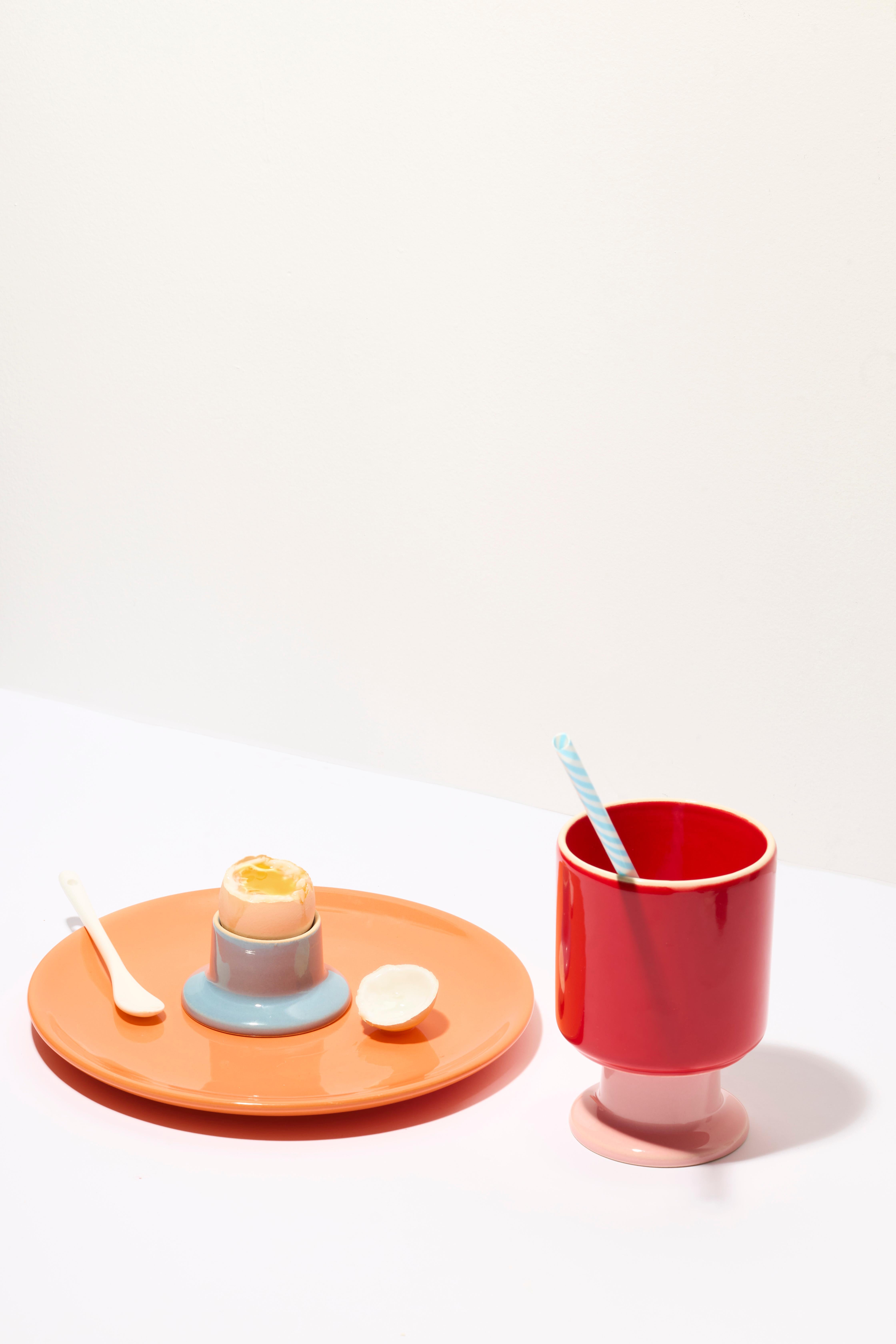 Set von 2 WIT-Bechern / Rot von Malwina Konopacka (Glasiert) im Angebot