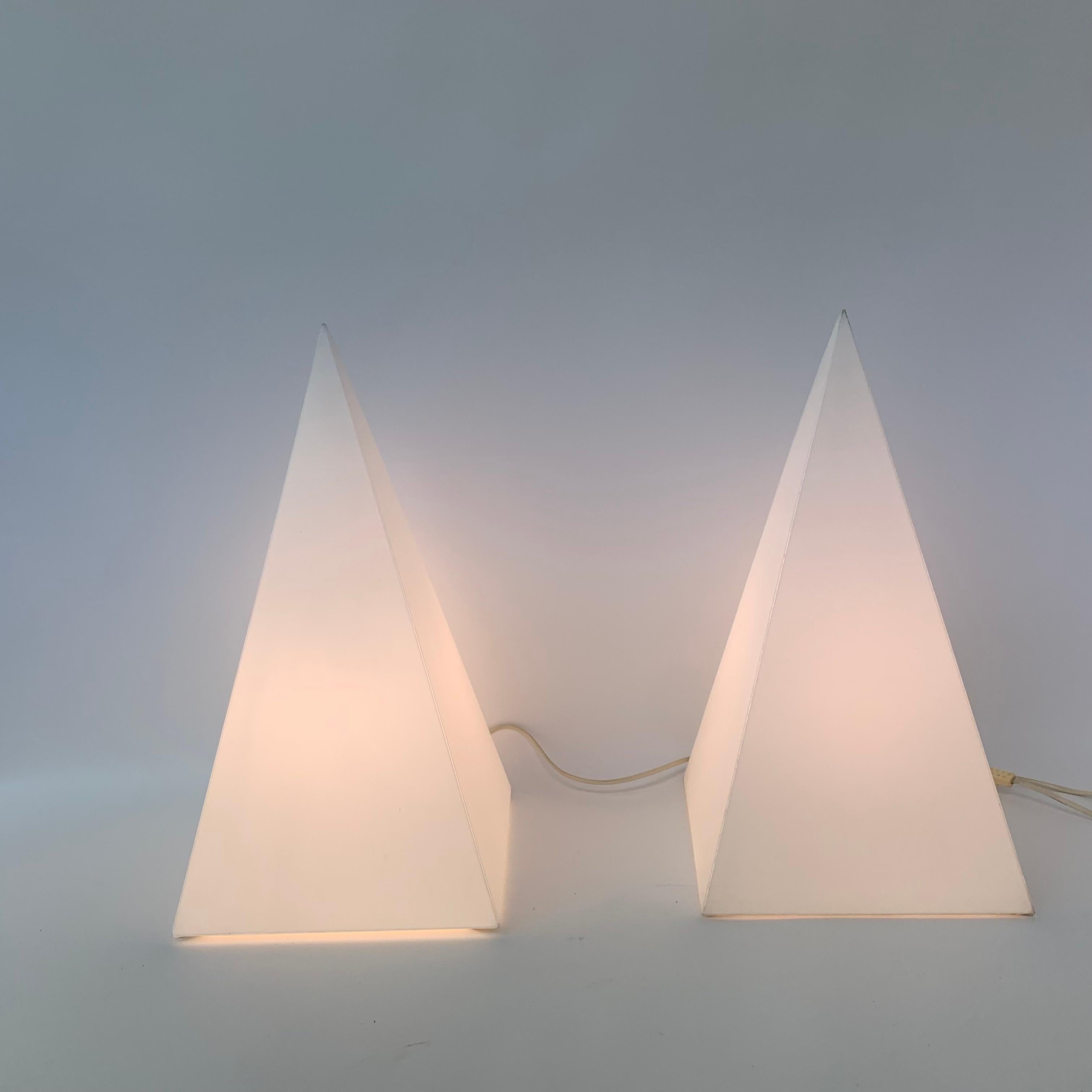 Plastic Set of 2 Woja Table Lamps, 1970’s For Sale