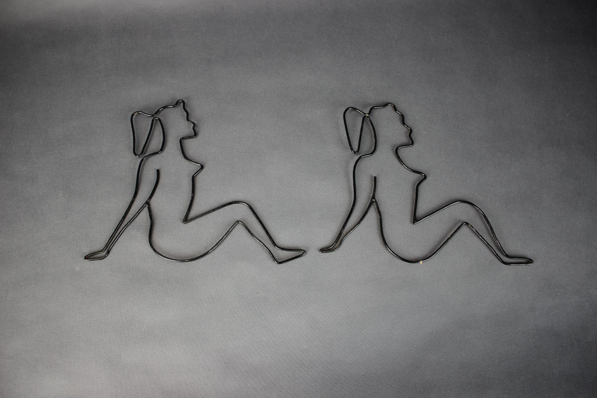 Czech Set of 2 Woman Wall Decoration, 1950s For Sale