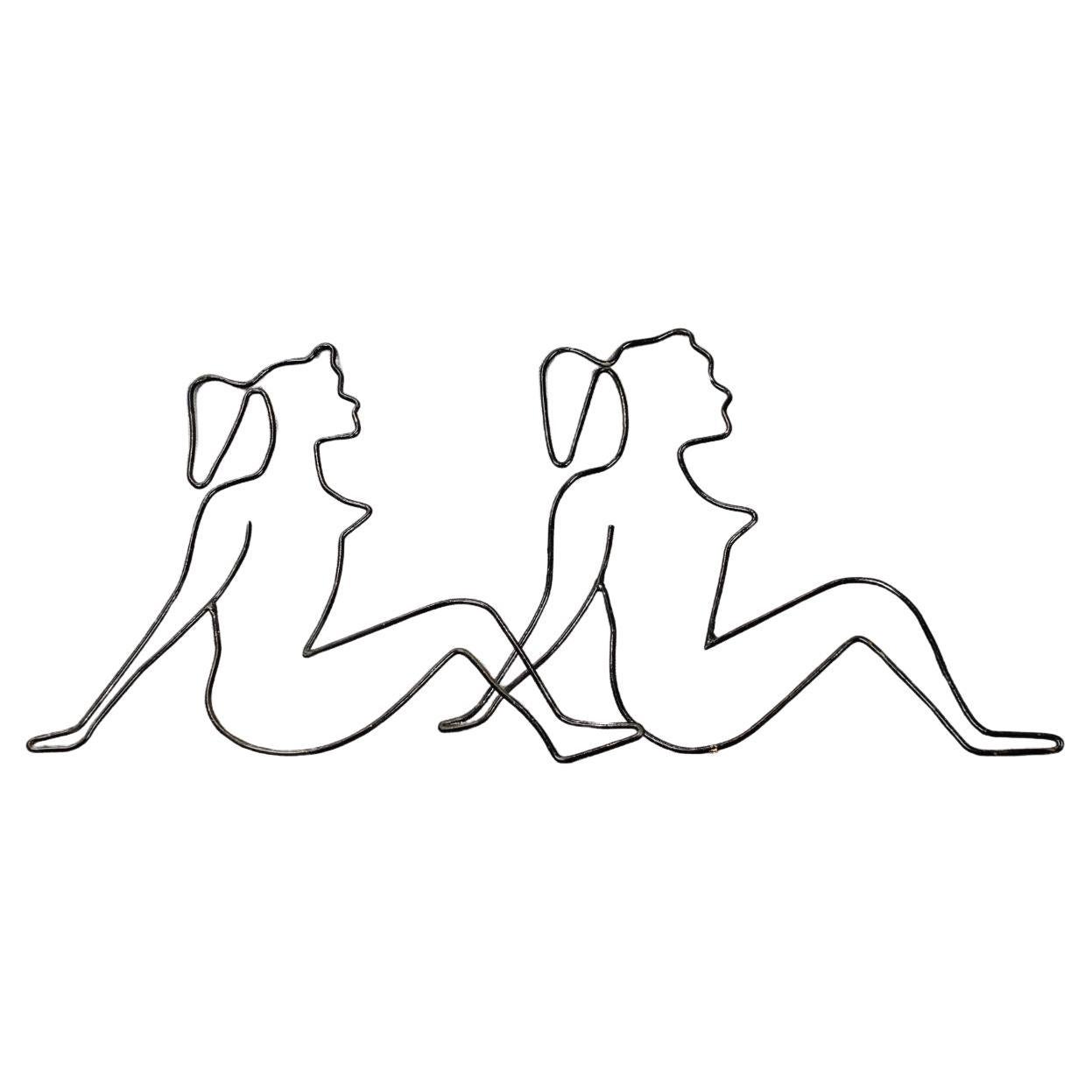 Set of 2 Woman Wall Decoration, 1950s