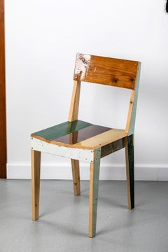 Satz von 2 Holzstühlen – Eichenholzstühle aus Schrottholz von Piet Hein Eek