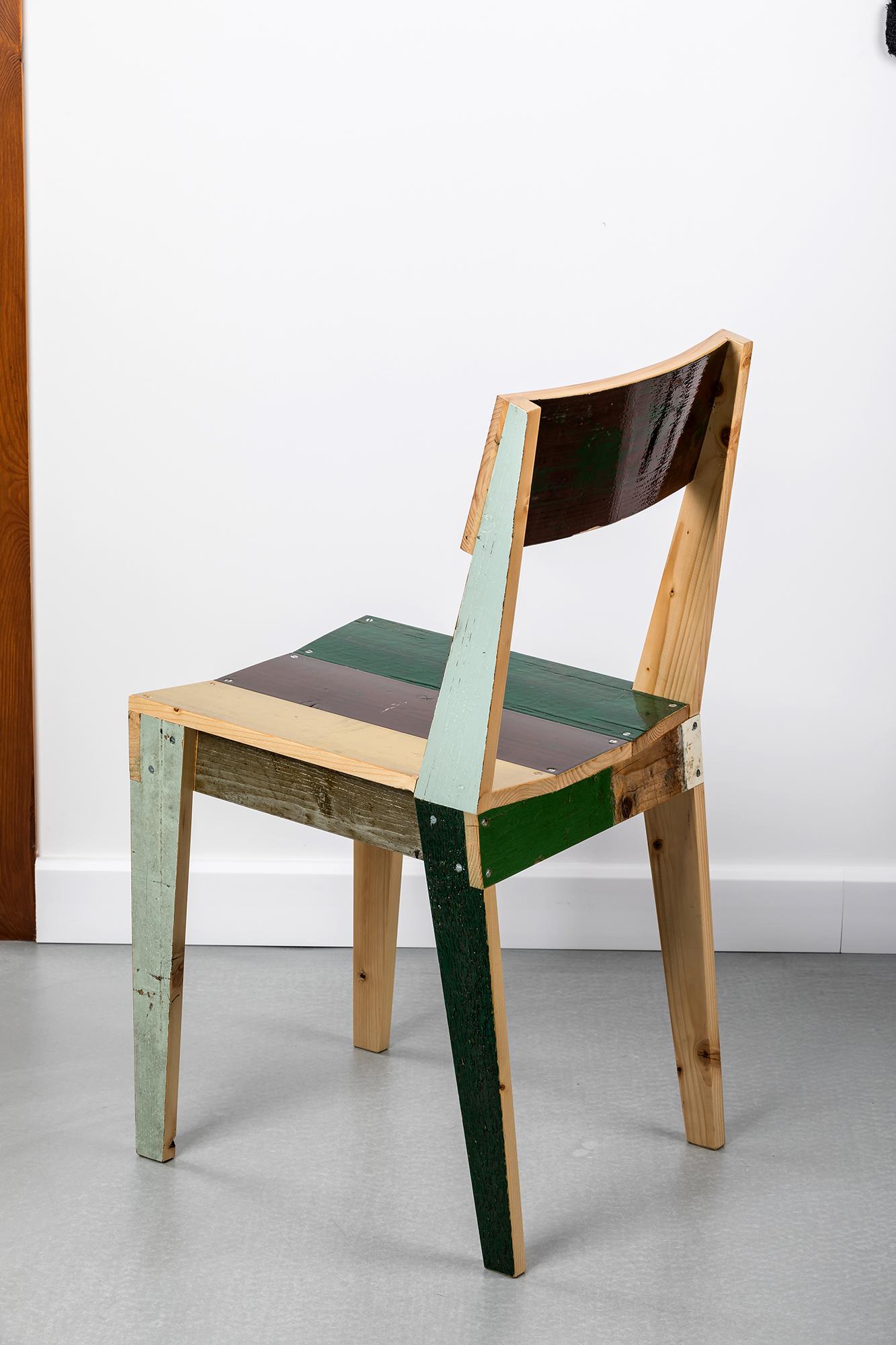 Set of 2 wooden chairs - Oak Chairs in Scrapwood by Piet Hein Eek