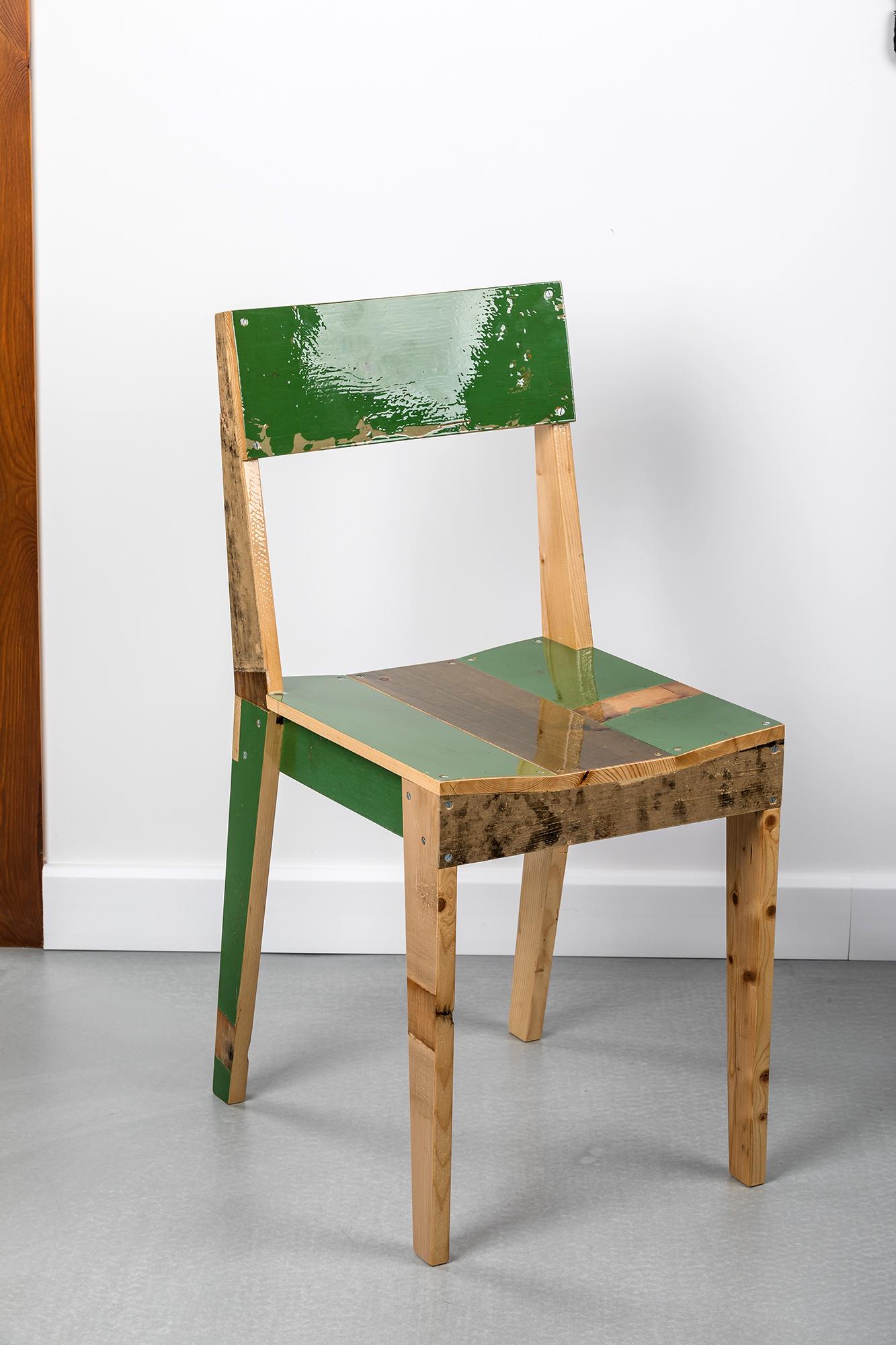 Set of 2 wooden chairs - Oak Chairs in Scrapwood by Piet Hein Eek