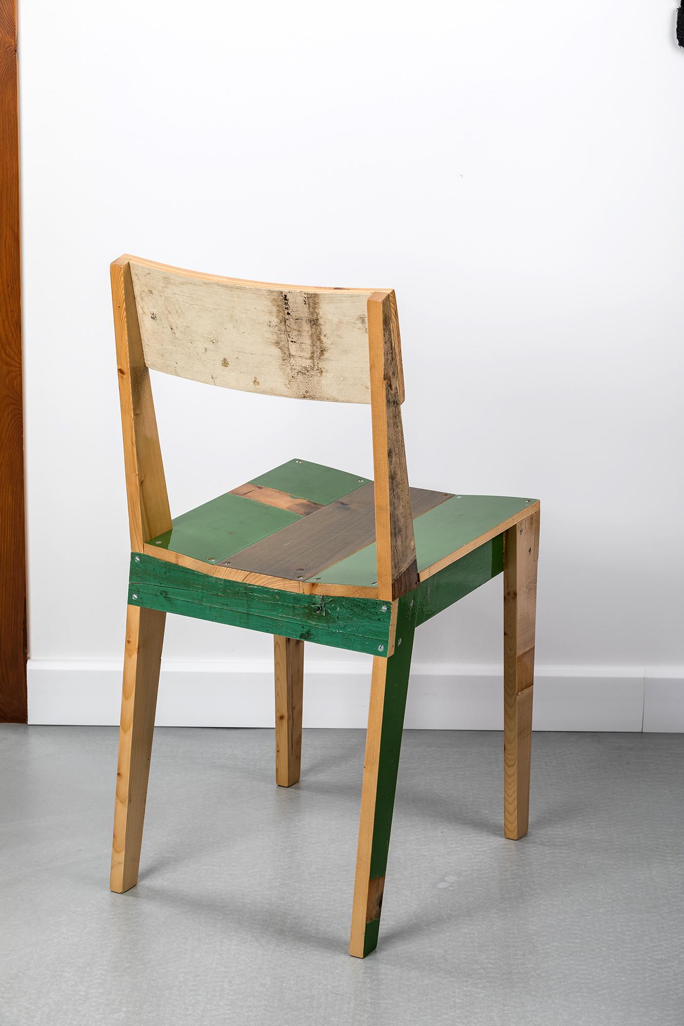 Set of 2 wooden chairs - Oak Chairs in Scrapwood by Piet Hein Eek