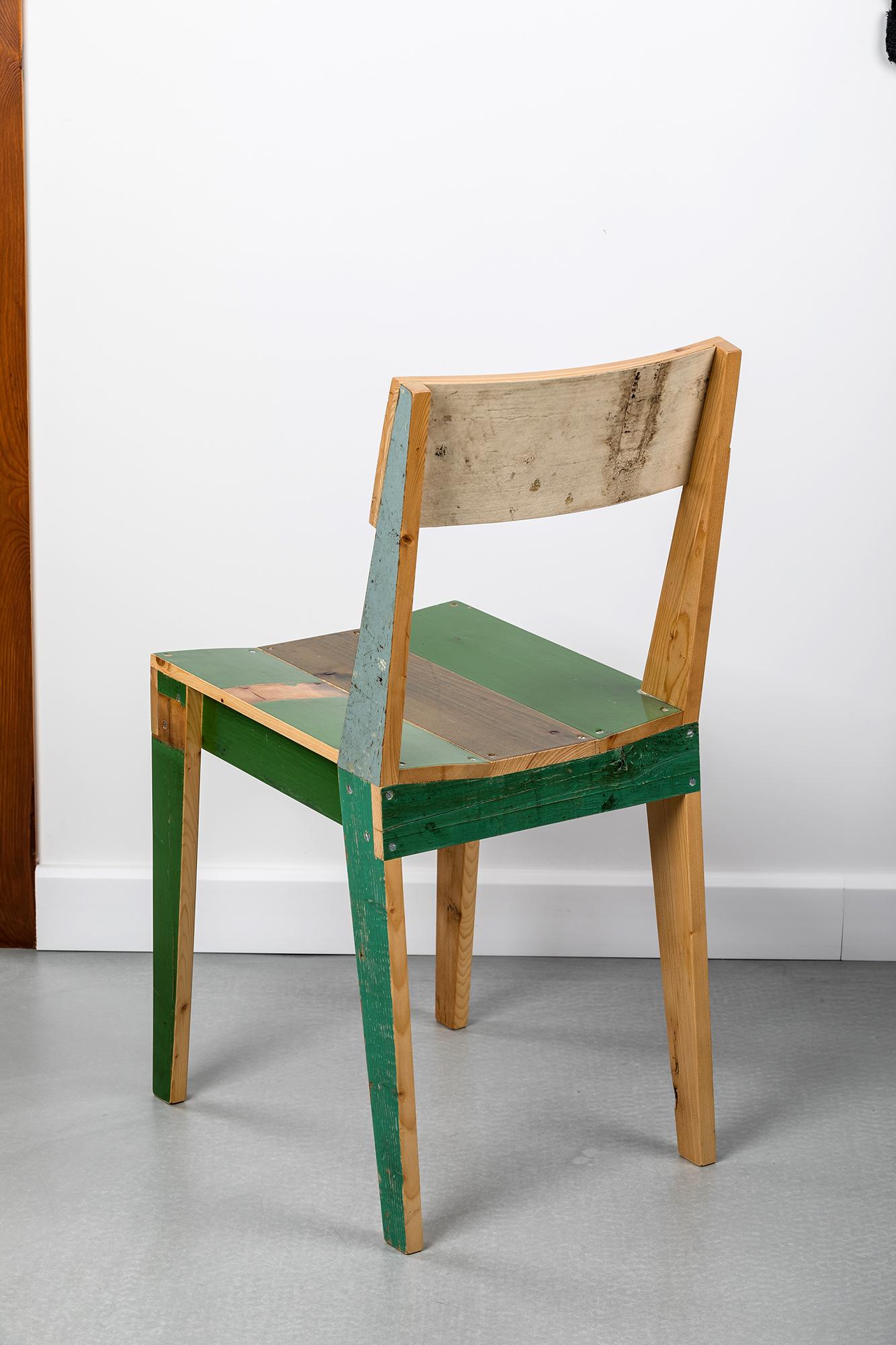 Set of 2 wooden chairs - Oak Chairs in Scrapwood by Piet Hein Eek