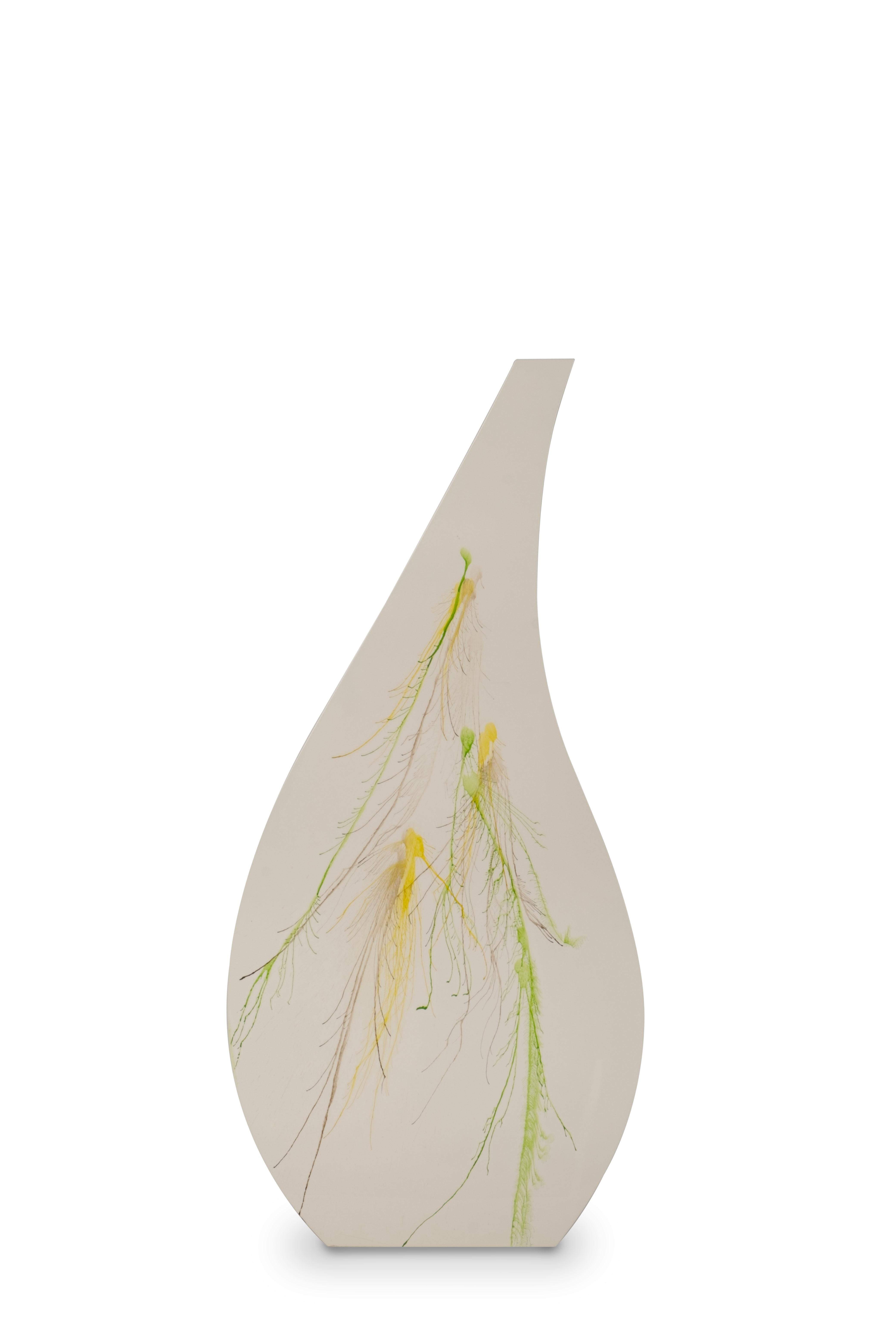 Moderno Set di 2 vasi decorativi in legno Crema fatti a mano in Portogallo da Lusitanus Home in vendita