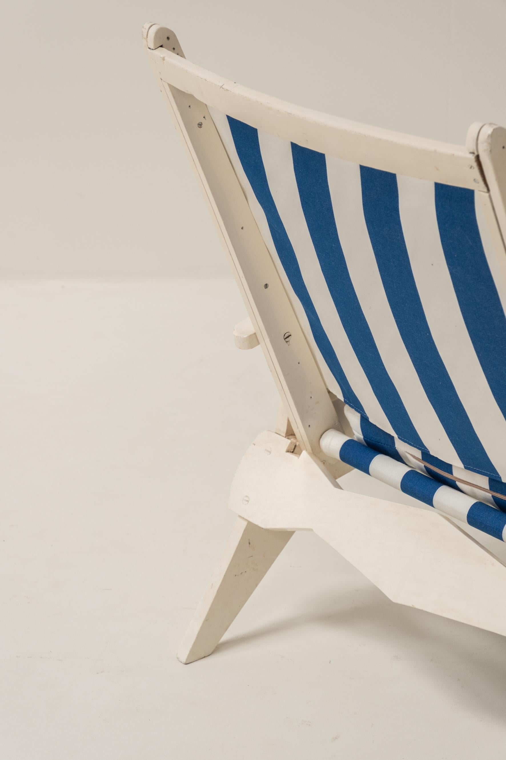 Set di 2 sgabelli relax in legno stile riviera francese in vendita 5